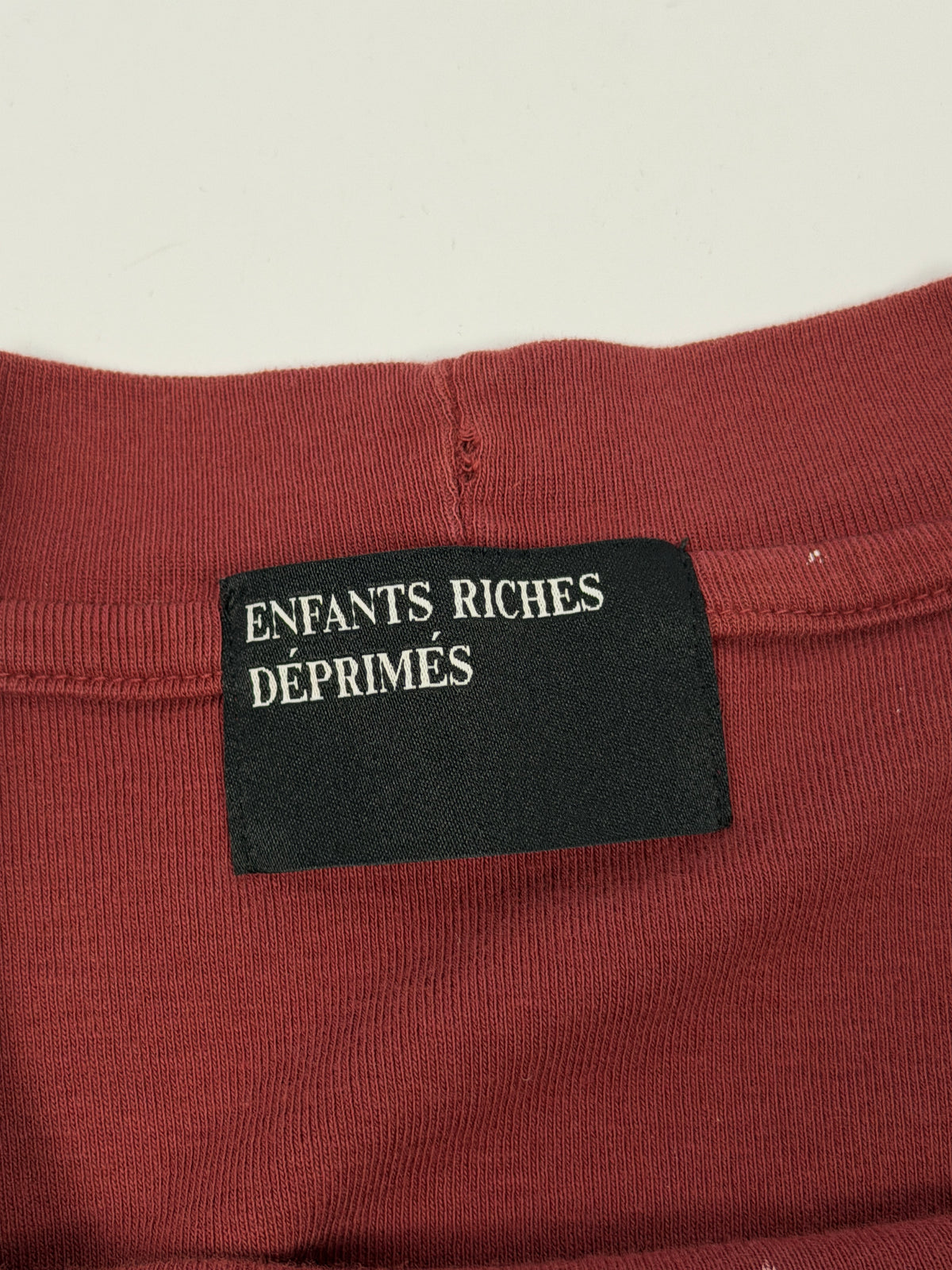 ERD Burgundy Raglan Tee with Script Enfants Riches Déprimés Logo