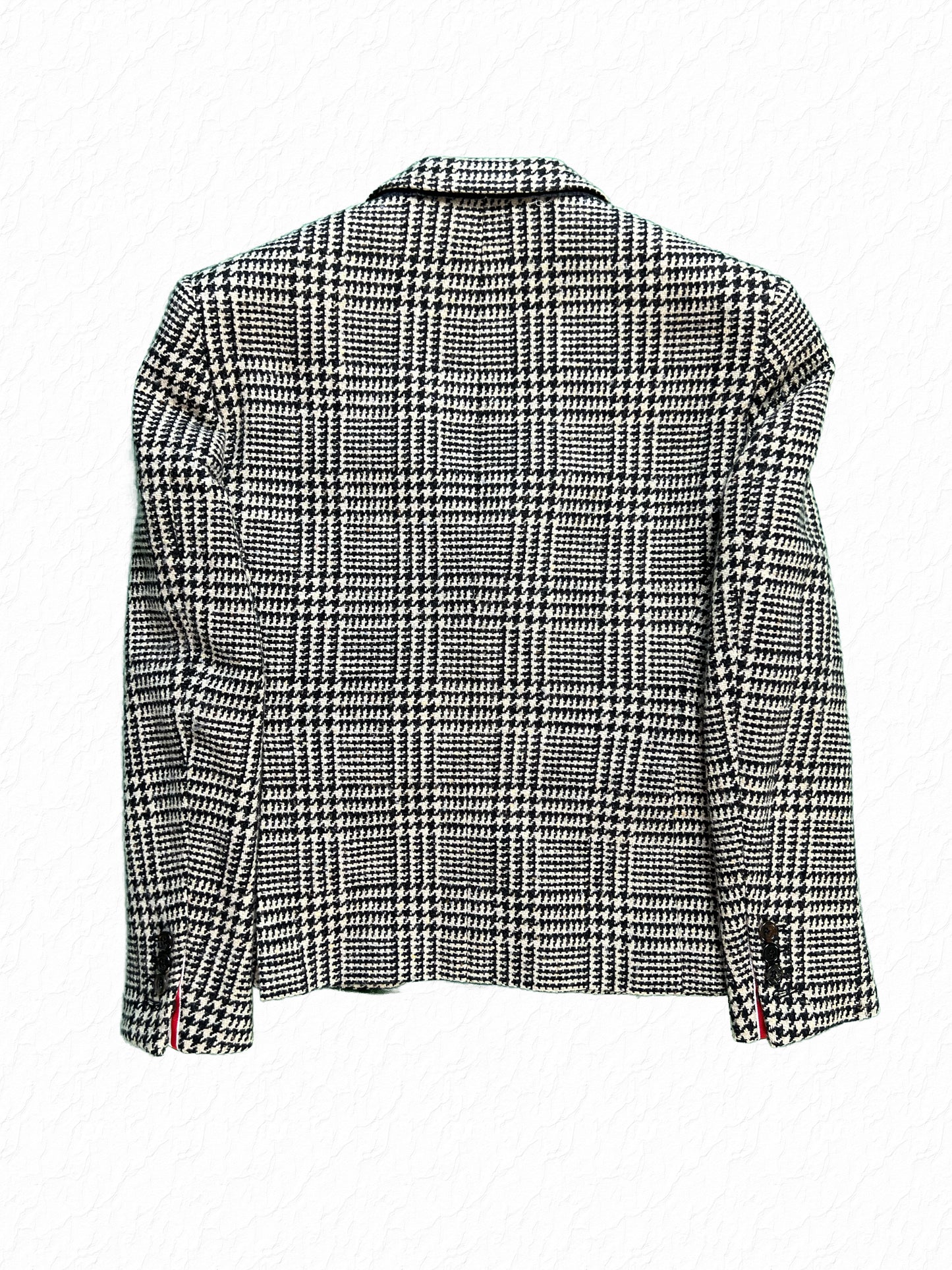 Houndstooth glen plaid wool tweed skinny fit Thom Browne blazer