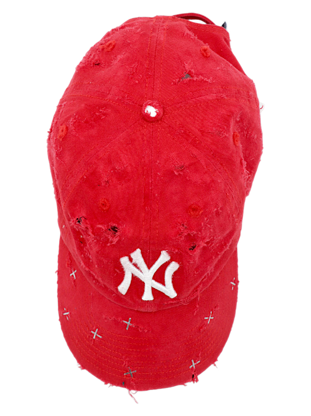 Red NY Yankees Cross Staple Baseball Hat #78