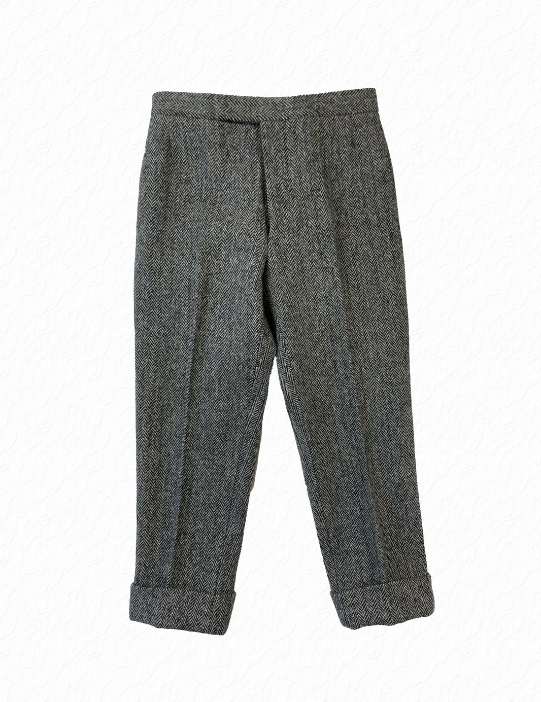 Thom Browne Harris Tweed herringbone wool trousers in grey