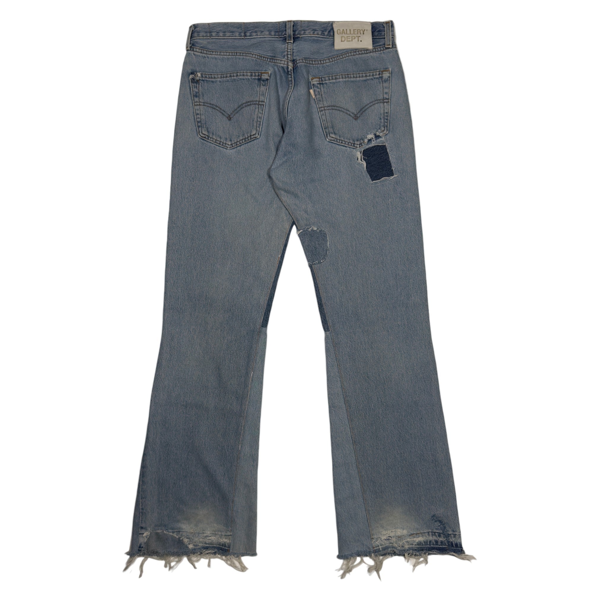 Gallery Dept. Distressed OG Flare Jeans Sterling Silver Hardware