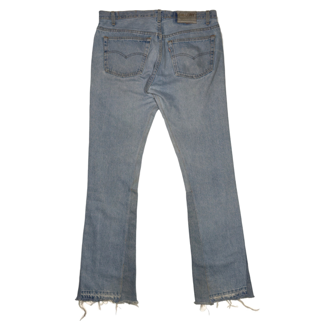 Gallery Dept. 1/1 Blue Denim Flare Jeans Sterling Silver Hardware
