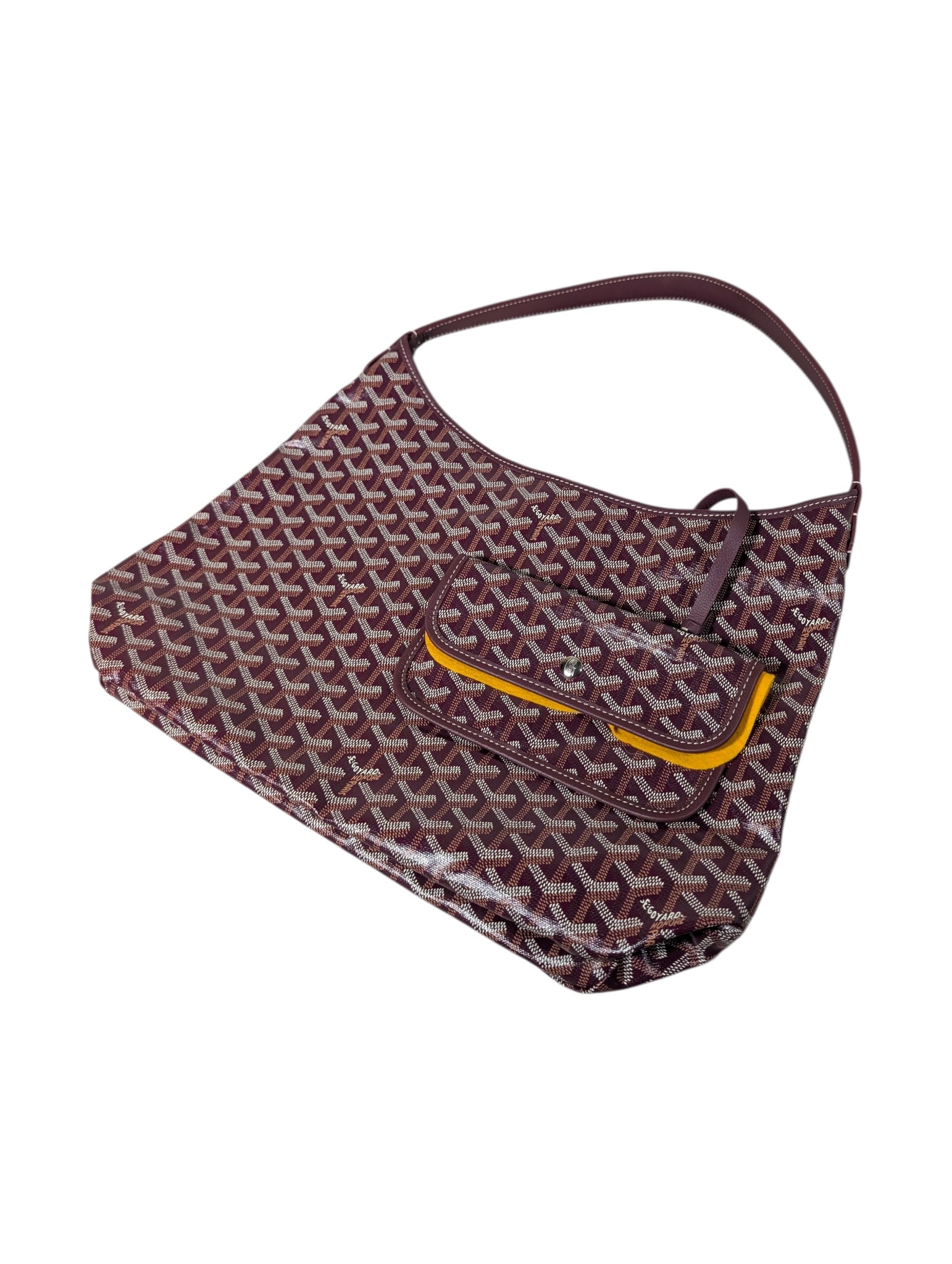Goyard Bohème Hobo Tote Bag Burgundy Sterling Silver Hardware