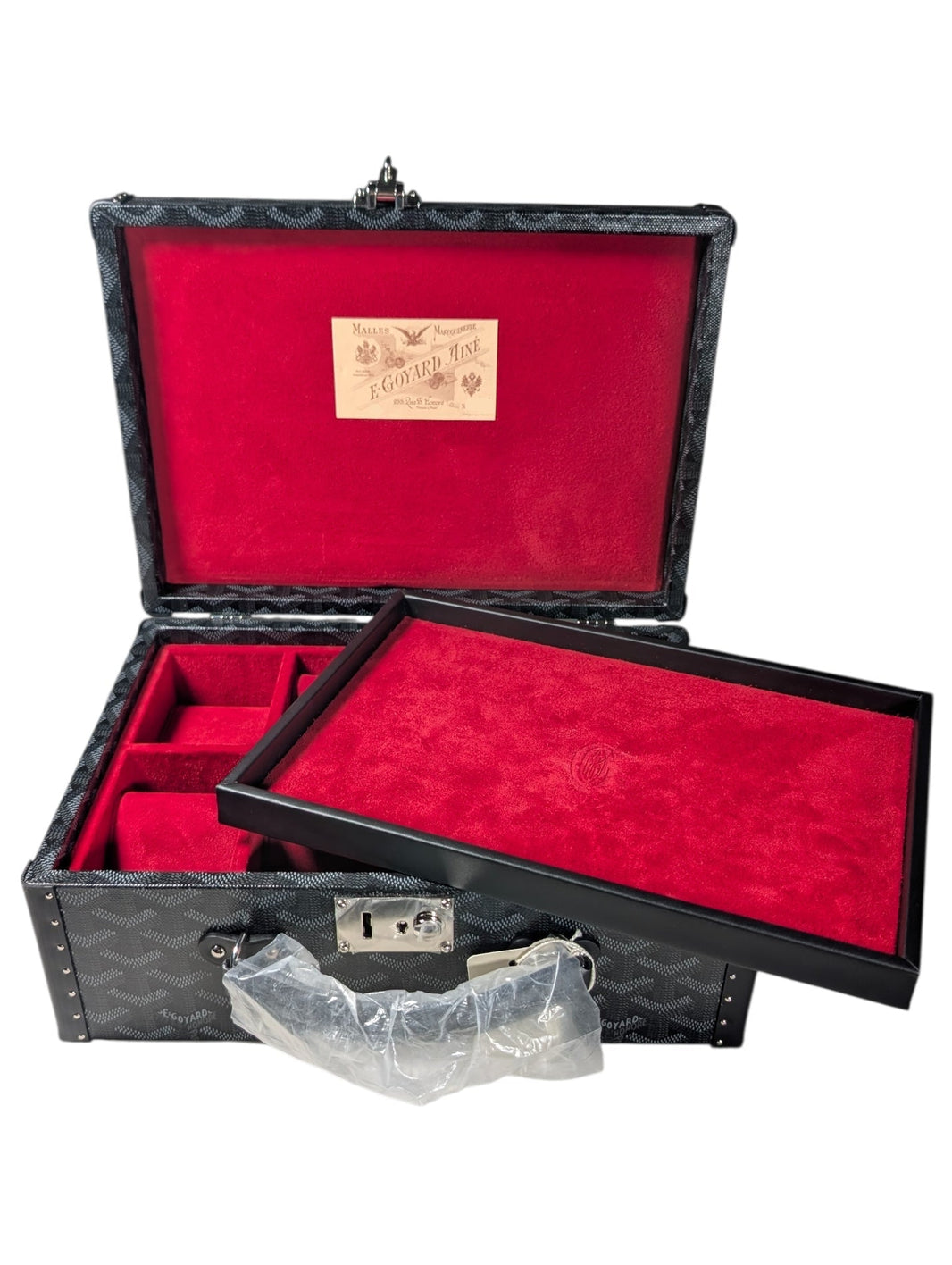 Goyard 1/1 Jet Black Joux 8 Watch Trunk Case Sterling Silver Hardware