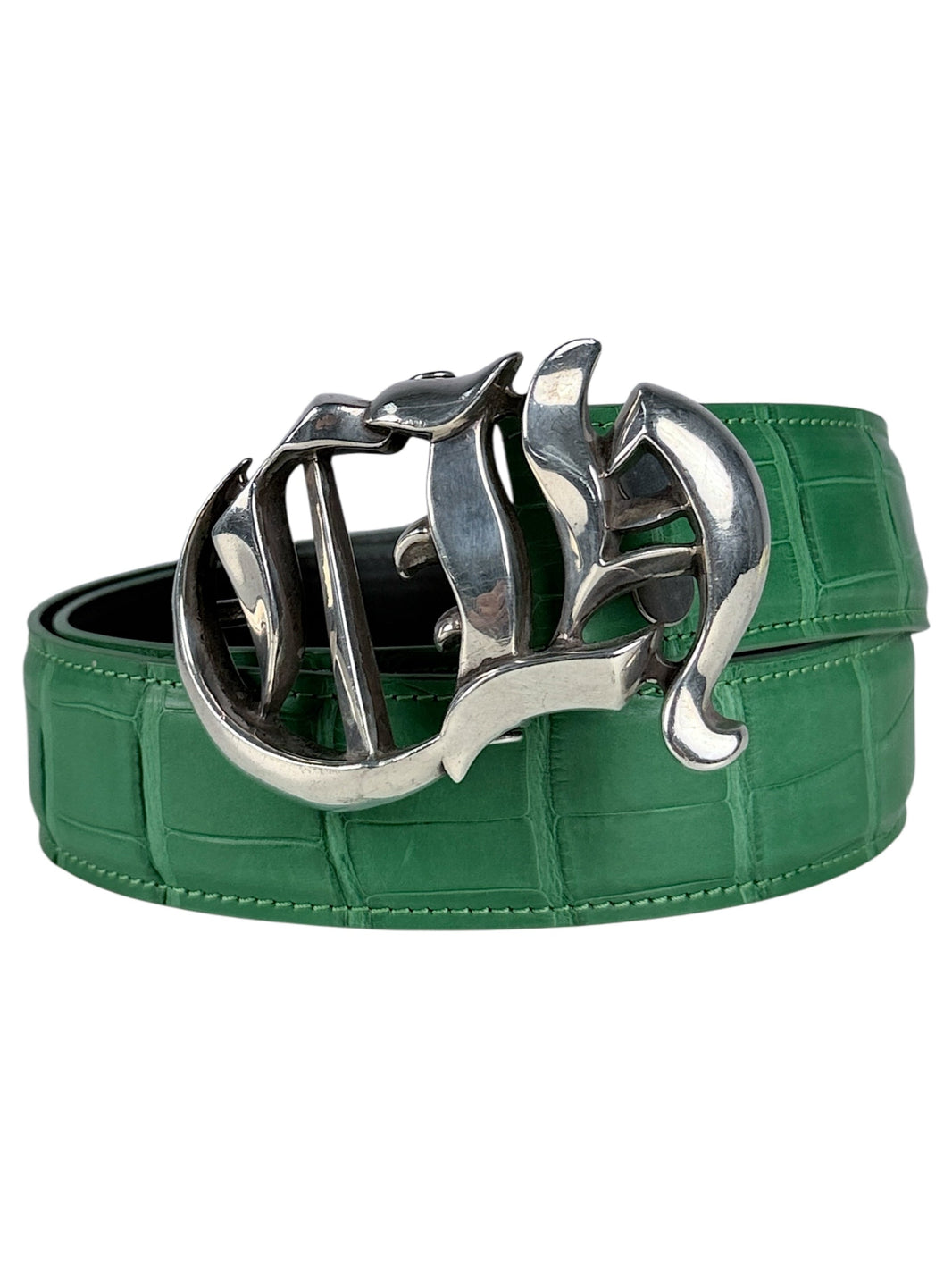 AMAL matte green crocodile belt strap V2 exotic leather
