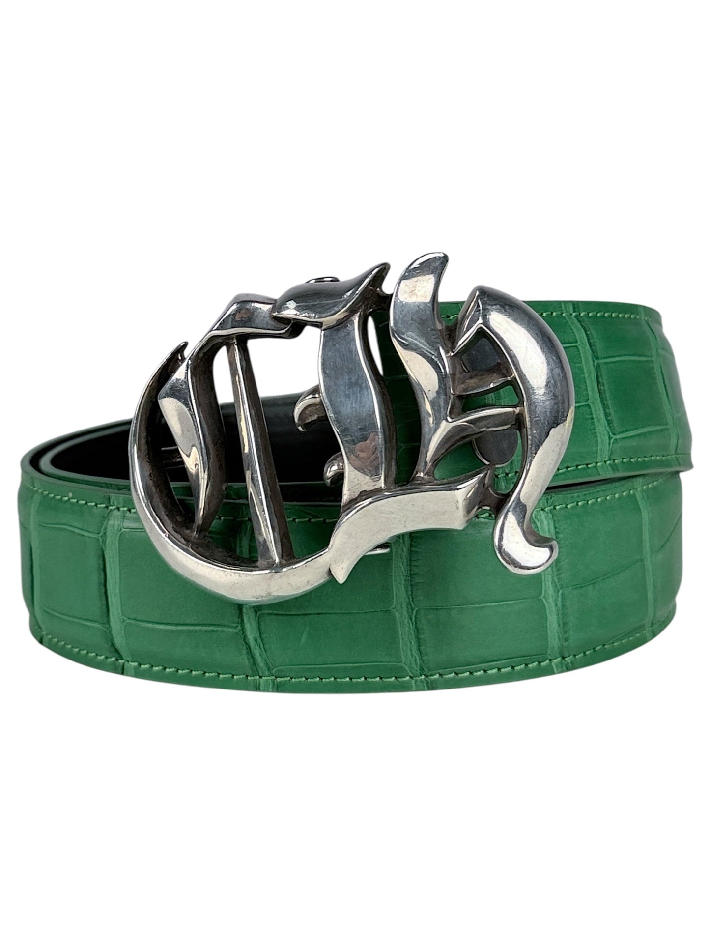 AMAL matte green crocodile belt strap V2 exotic leather