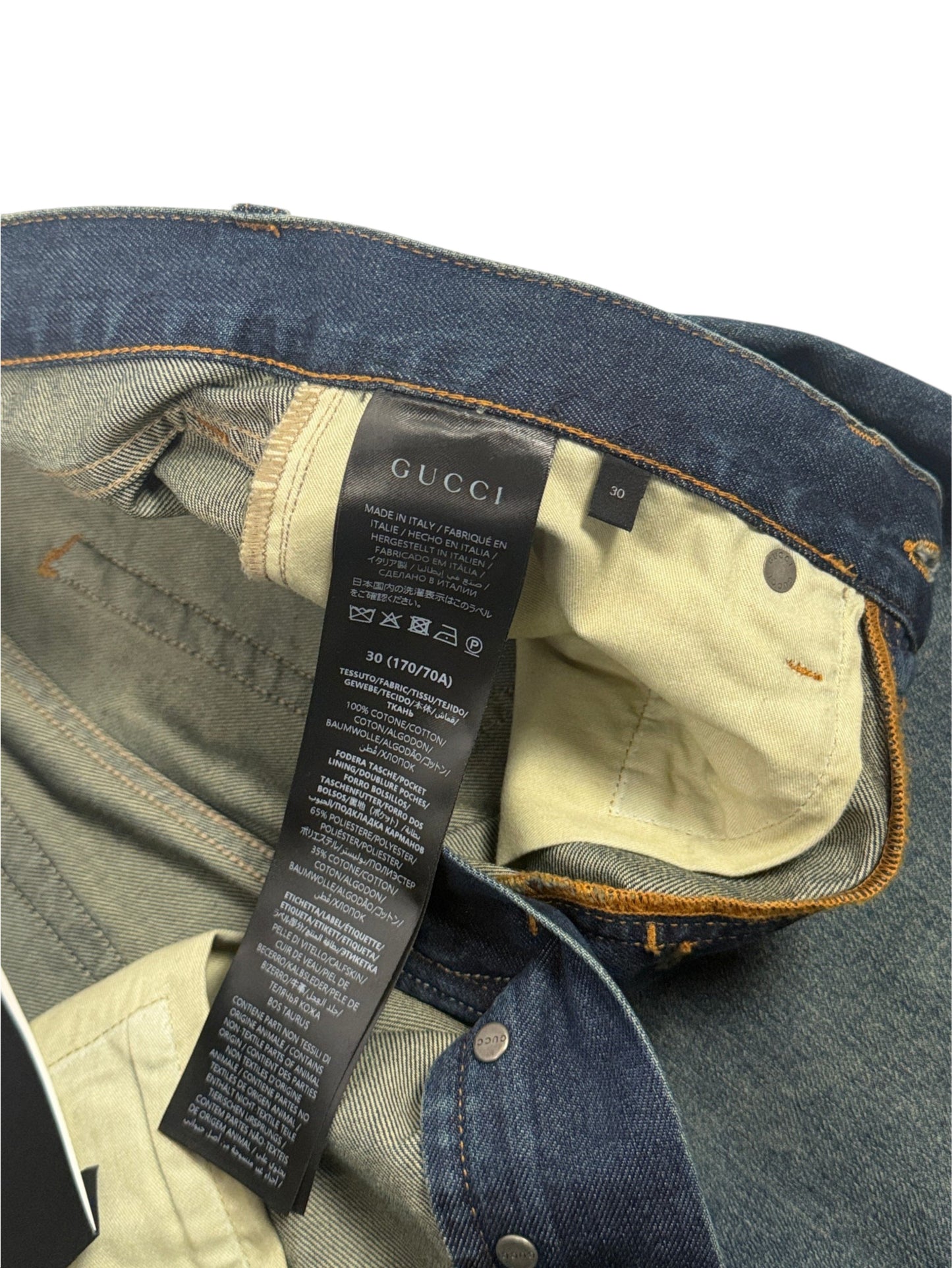 Made in Italy Gucci denim interior label size 30