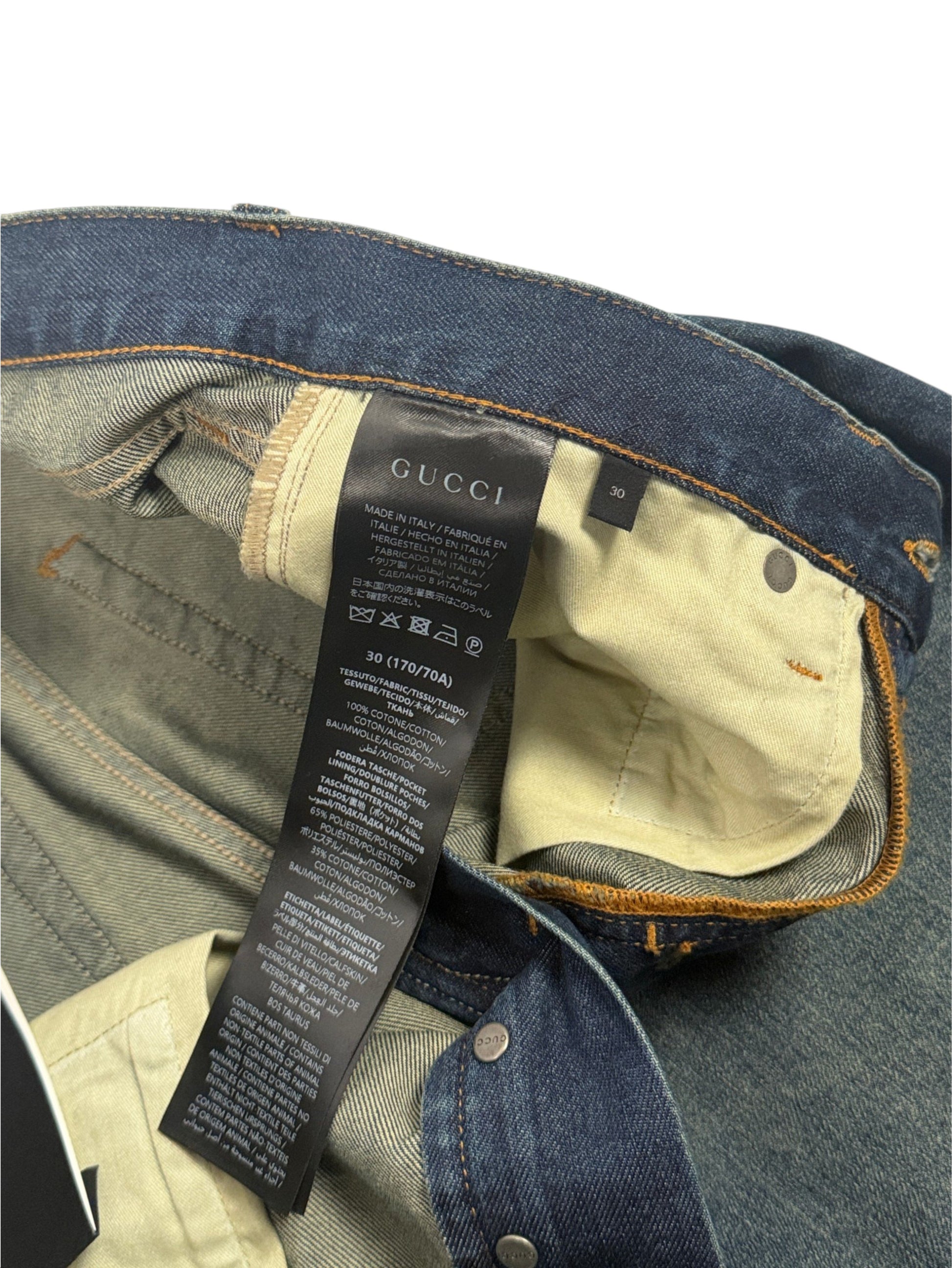 Made in Italy Gucci denim interior label size 30