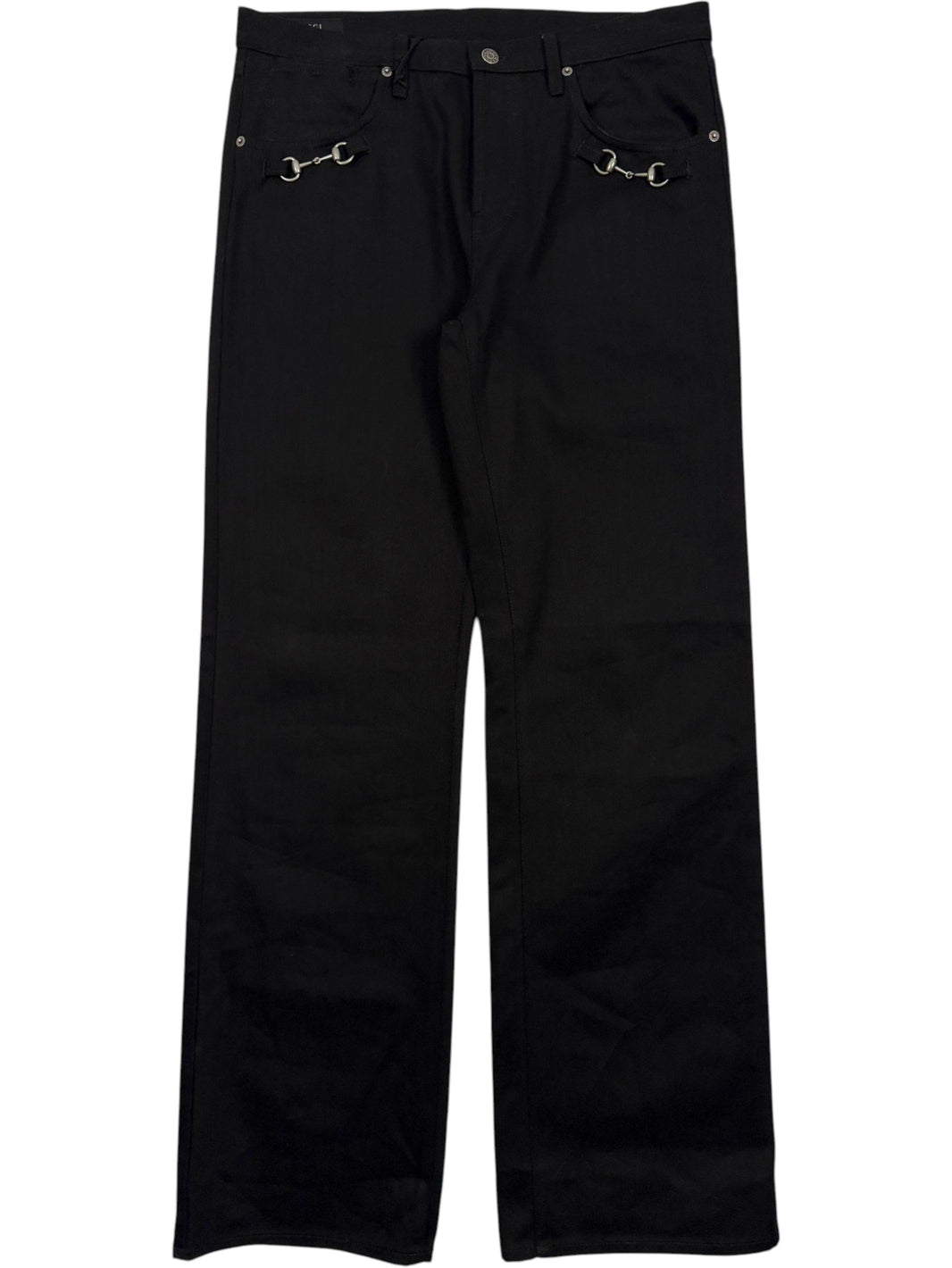 Gucci Horsebit Jeans Black Denim Silver Hardware