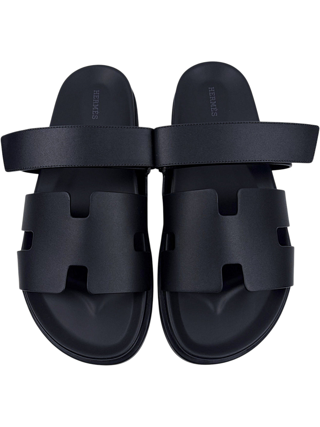 Calfskin Hermès Chypre Sandals Black Anatomical