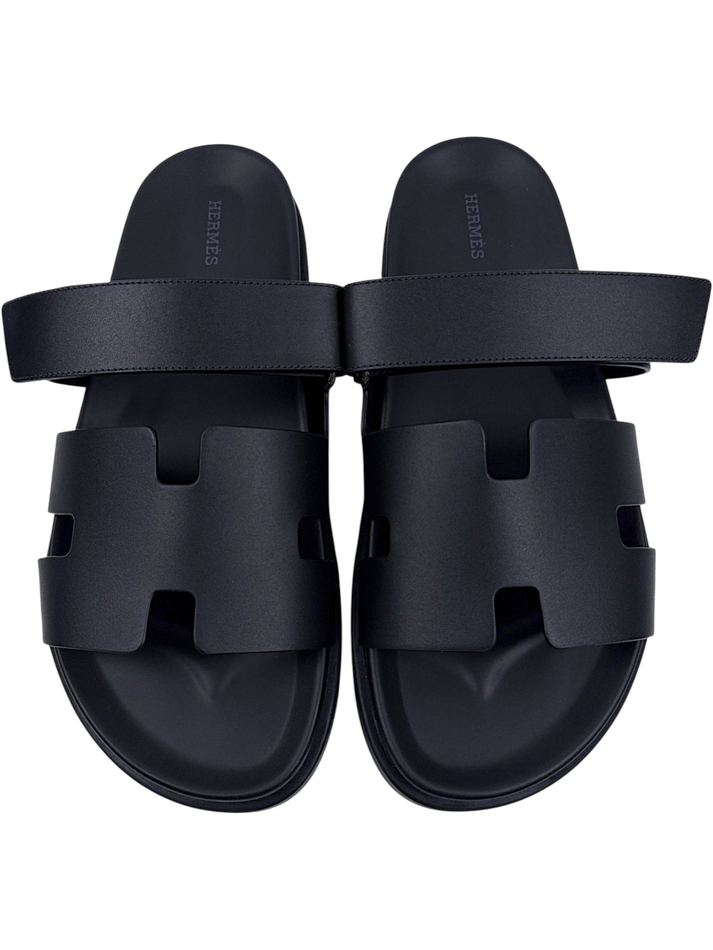 Calfskin Hermès Chypre Sandals Black Anatomical