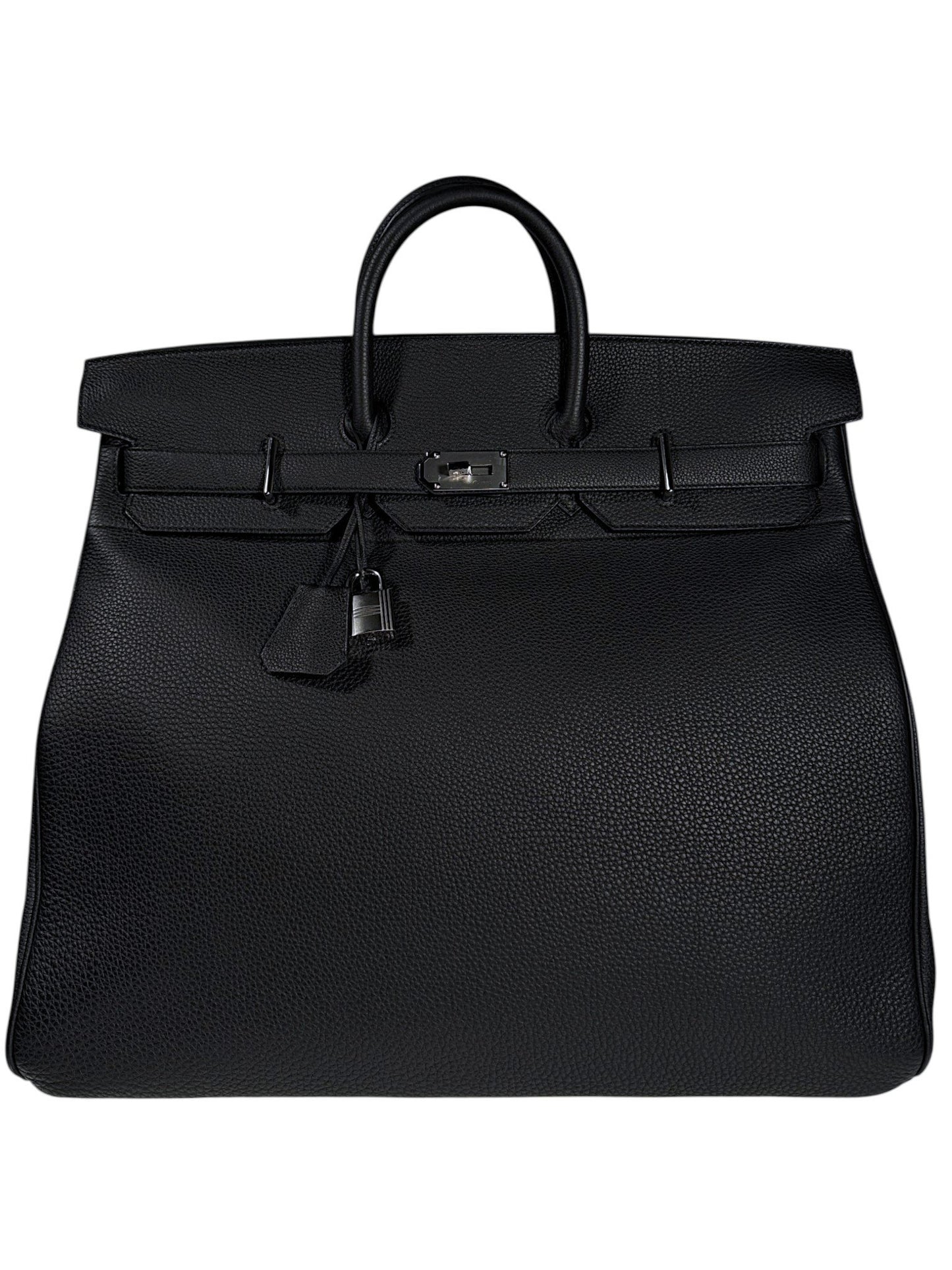 Hermès HAC 40 Black Togo Leather Travel Bag Palladium Hardware