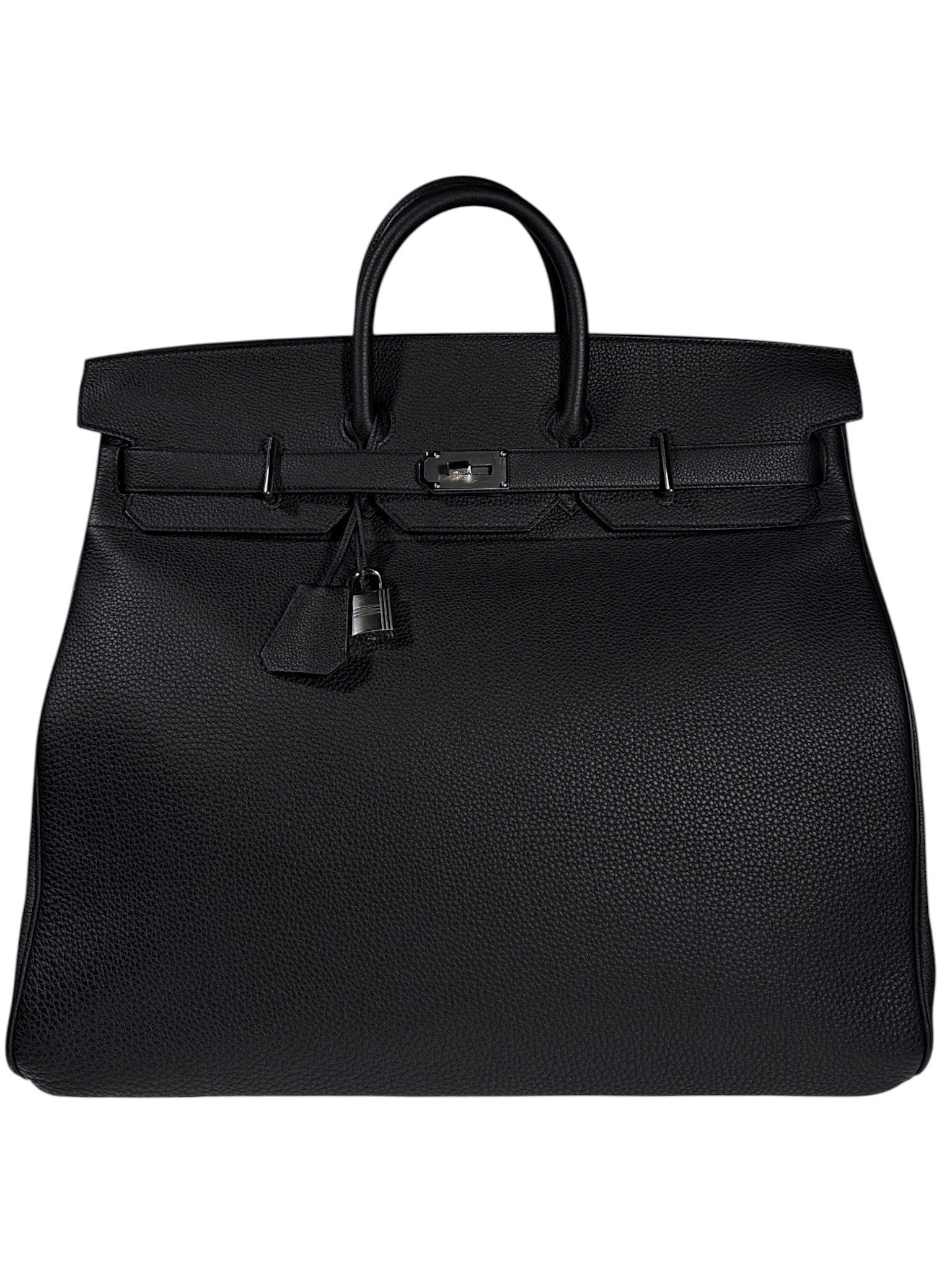 Hermès HAC 40 Black Togo Leather Travel Bag Palladium Hardware