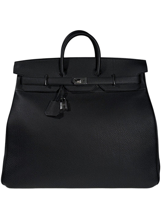 Hermès HAC 40 Black Togo Leather Travel Bag Palladium Hardware