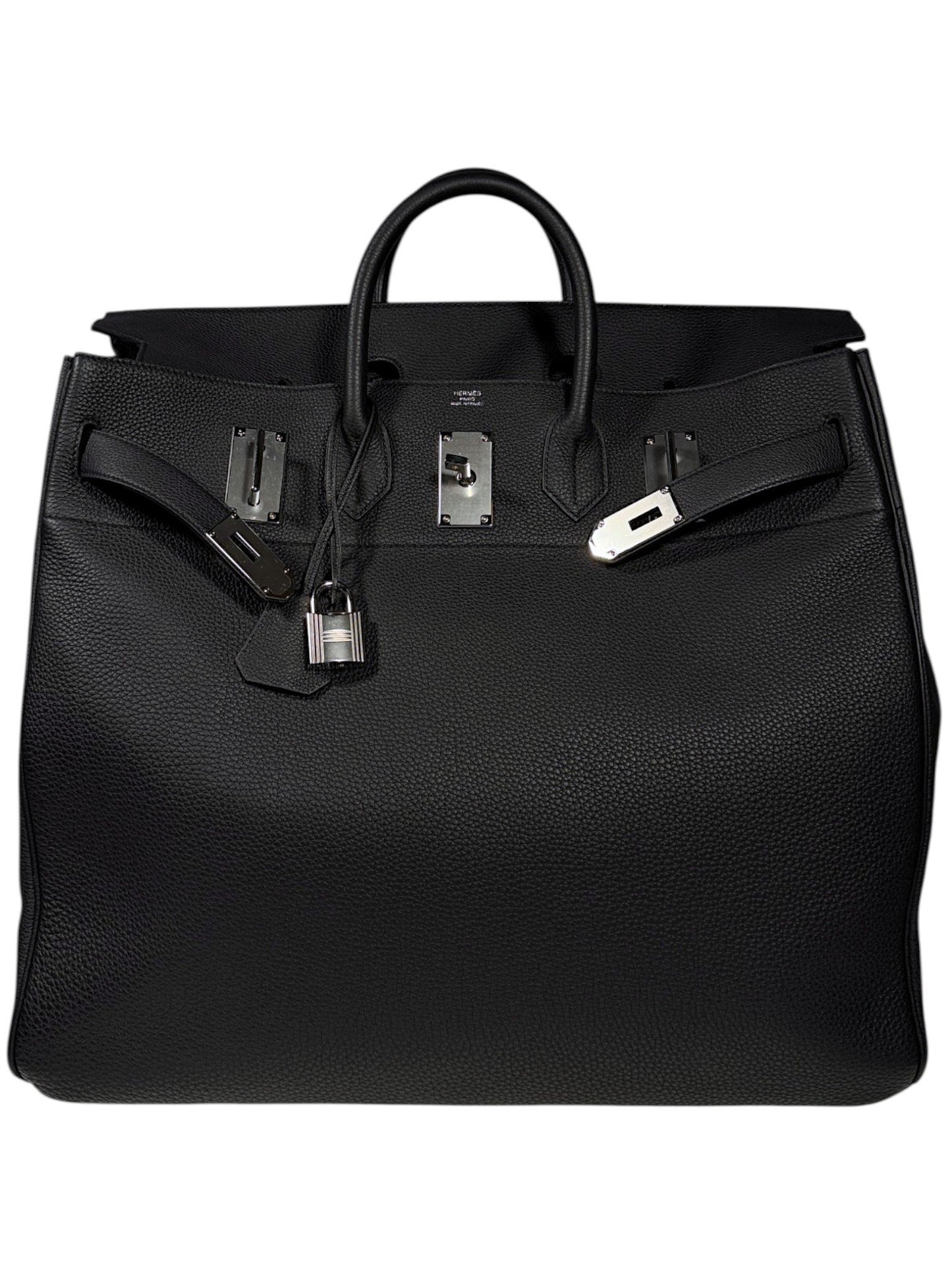 Hermès HAC 40 Palladium Turn-Lock Closure Clochette Padlock Black