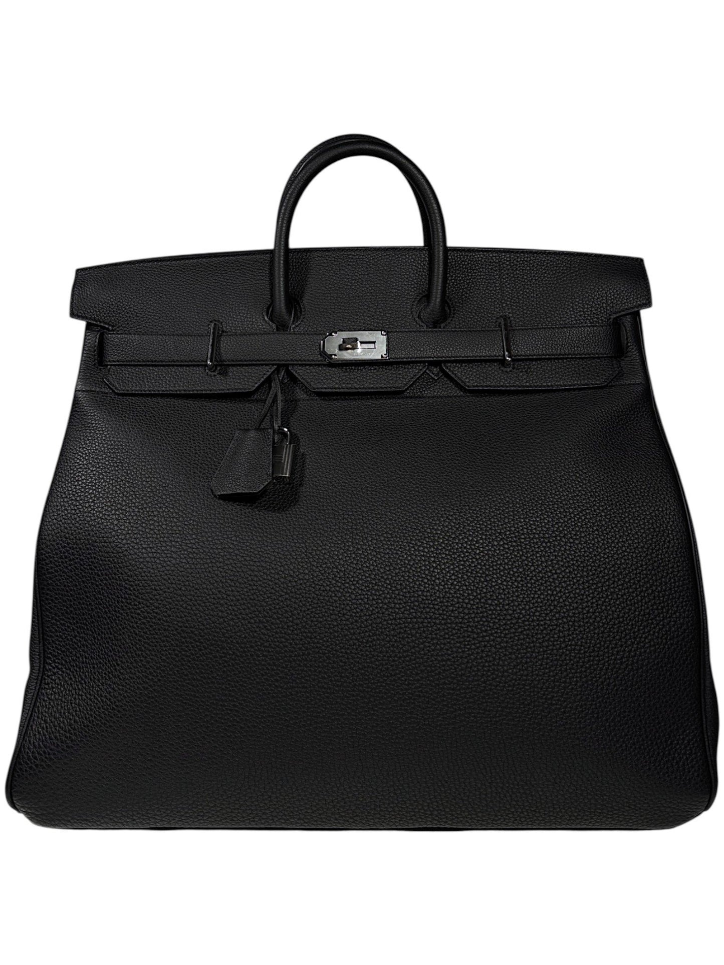 HAC 40 Black Togo Leather Hermès Travel Bag Palladium Lock
