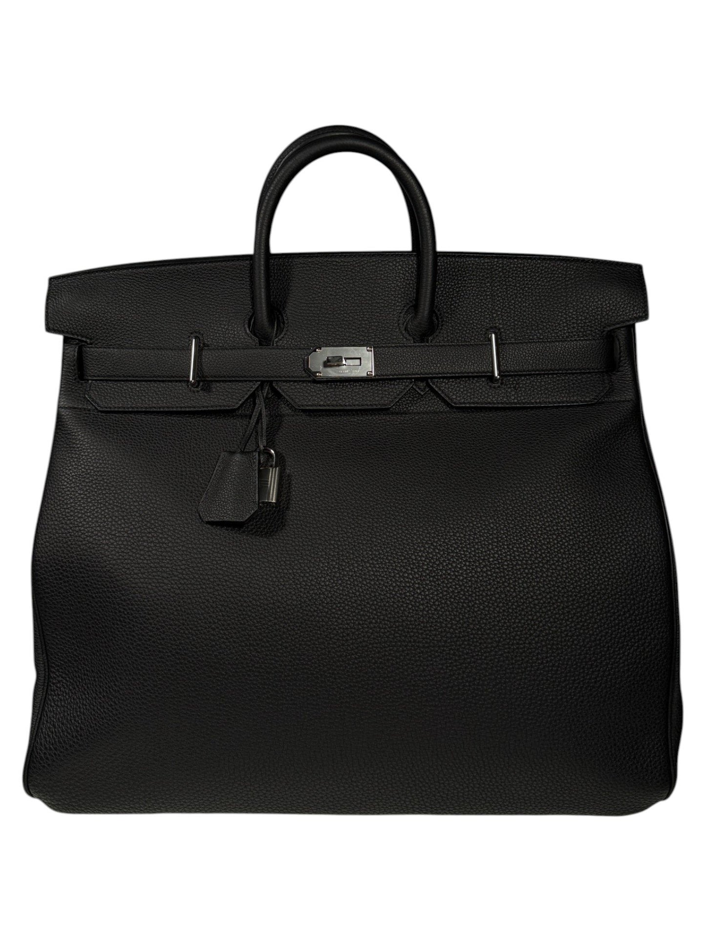 Togo Leather Hermès HAC 40 Black Duffle Bag Palladium Hardware