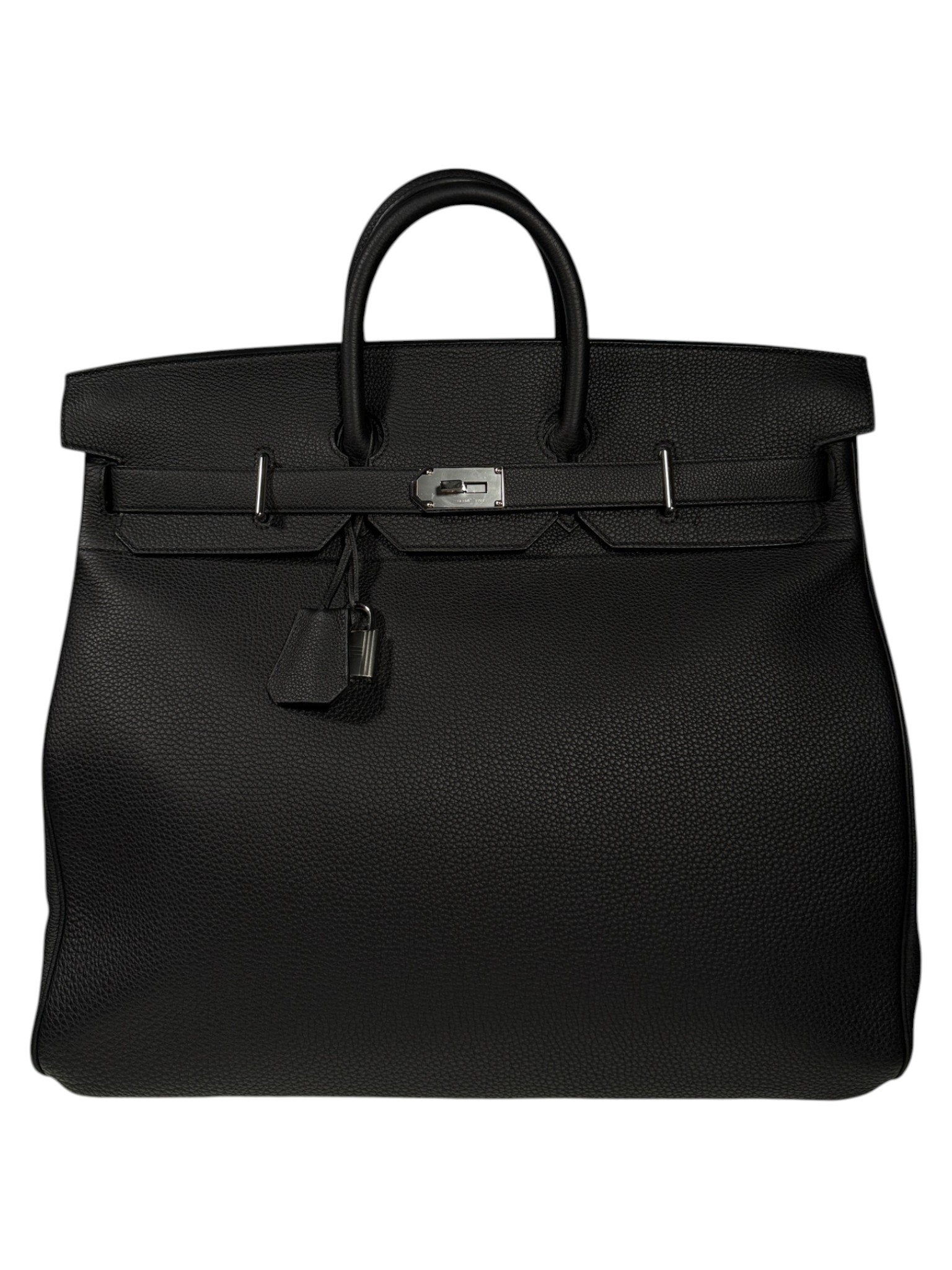 Togo Leather Hermès HAC 40 Black Duffle Bag Palladium Hardware
