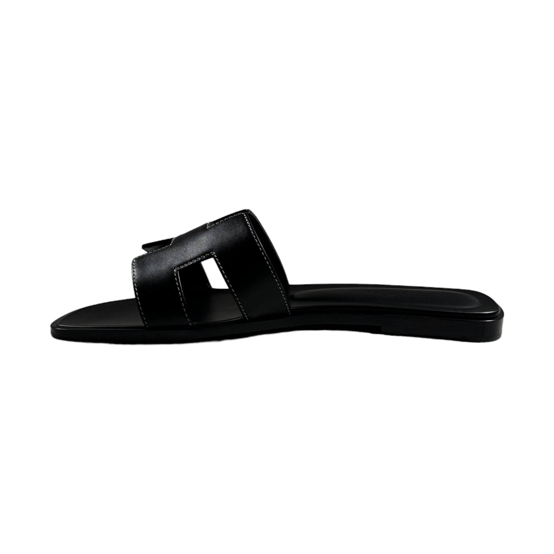 Hermes oran sandals black