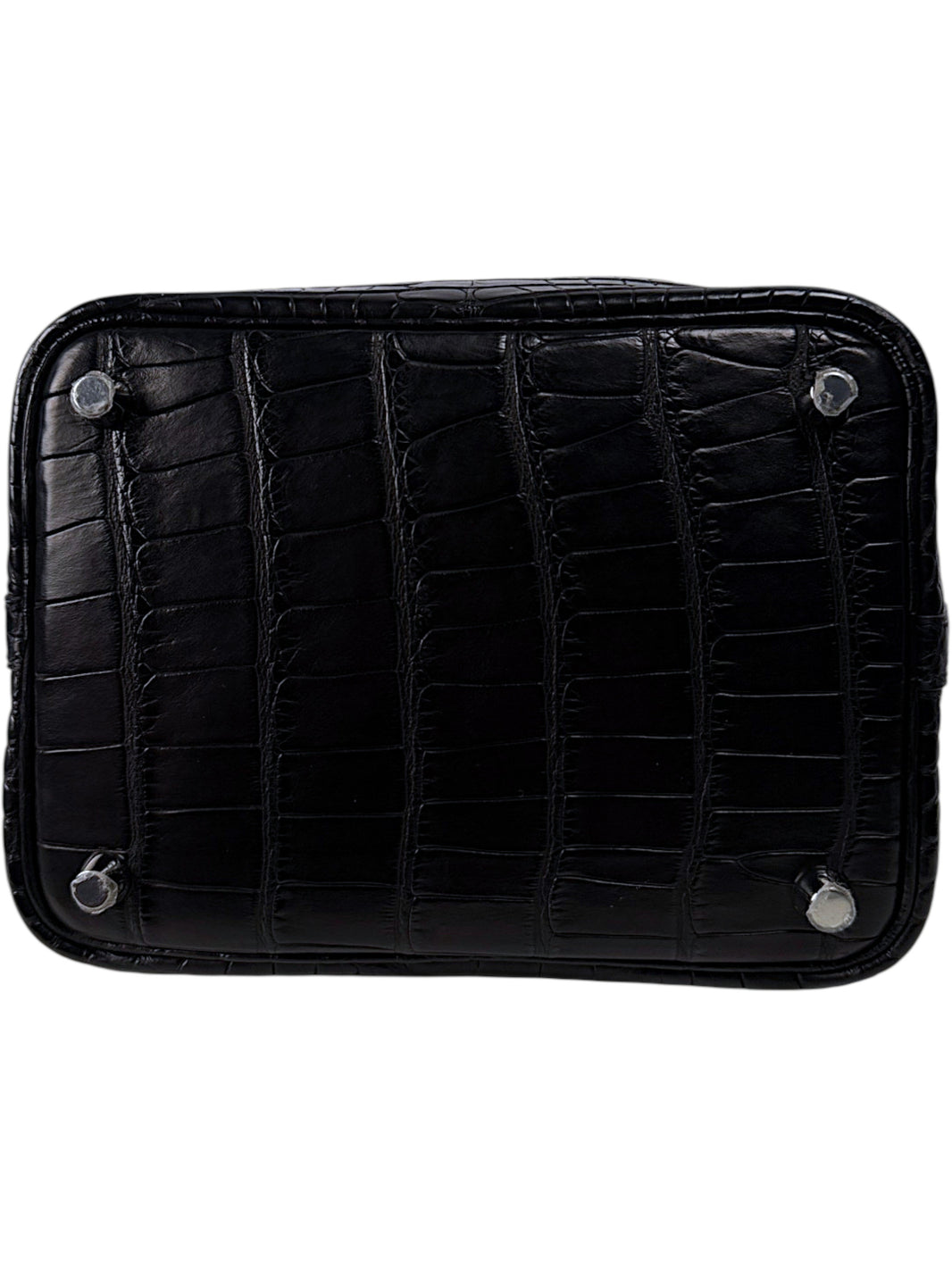 Alligator Hermes Picotin Lock 18 Bucket Bag Black Palladium