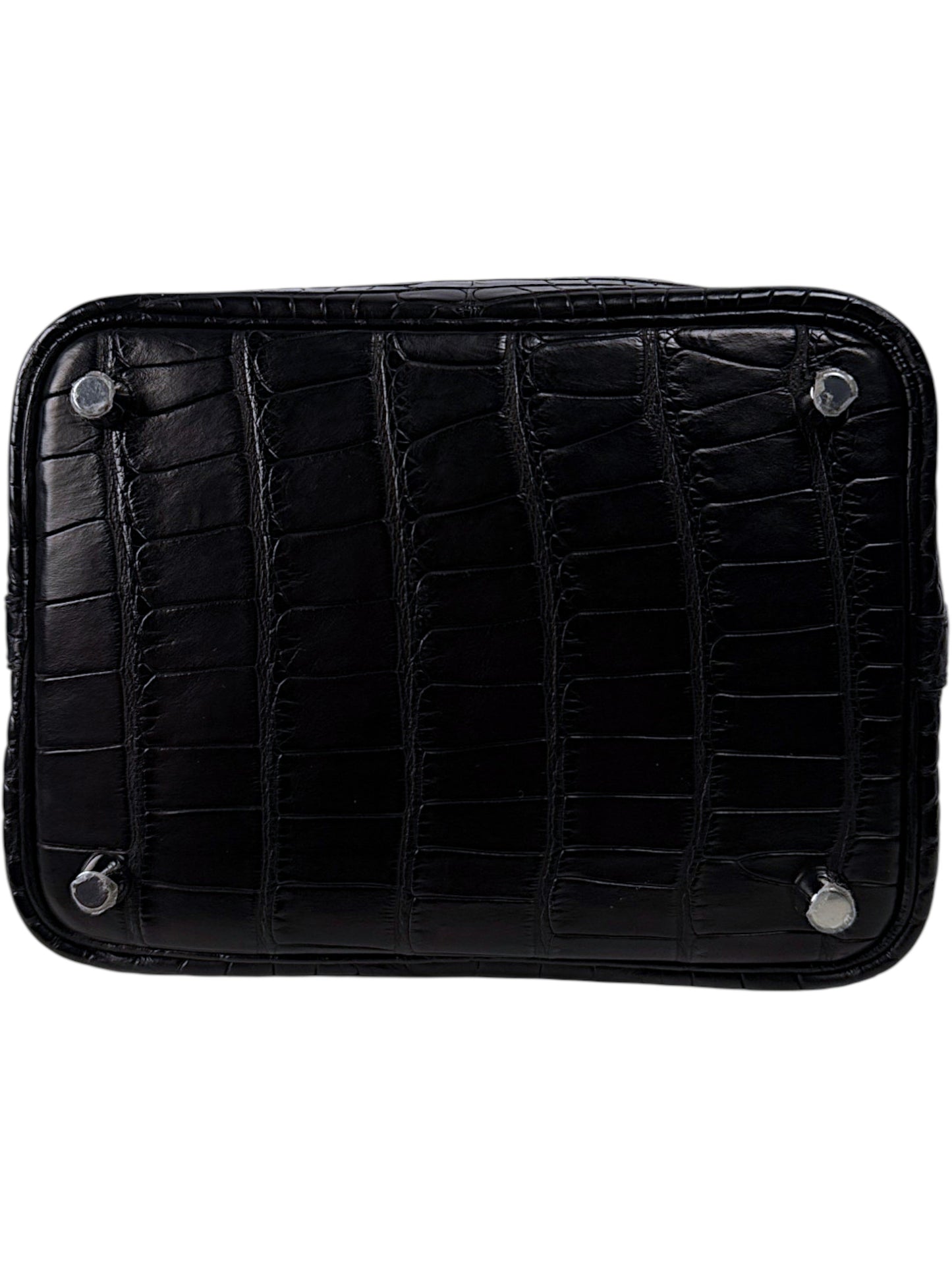 Alligator Hermes Picotin Lock 18 Bucket Bag Black Palladium