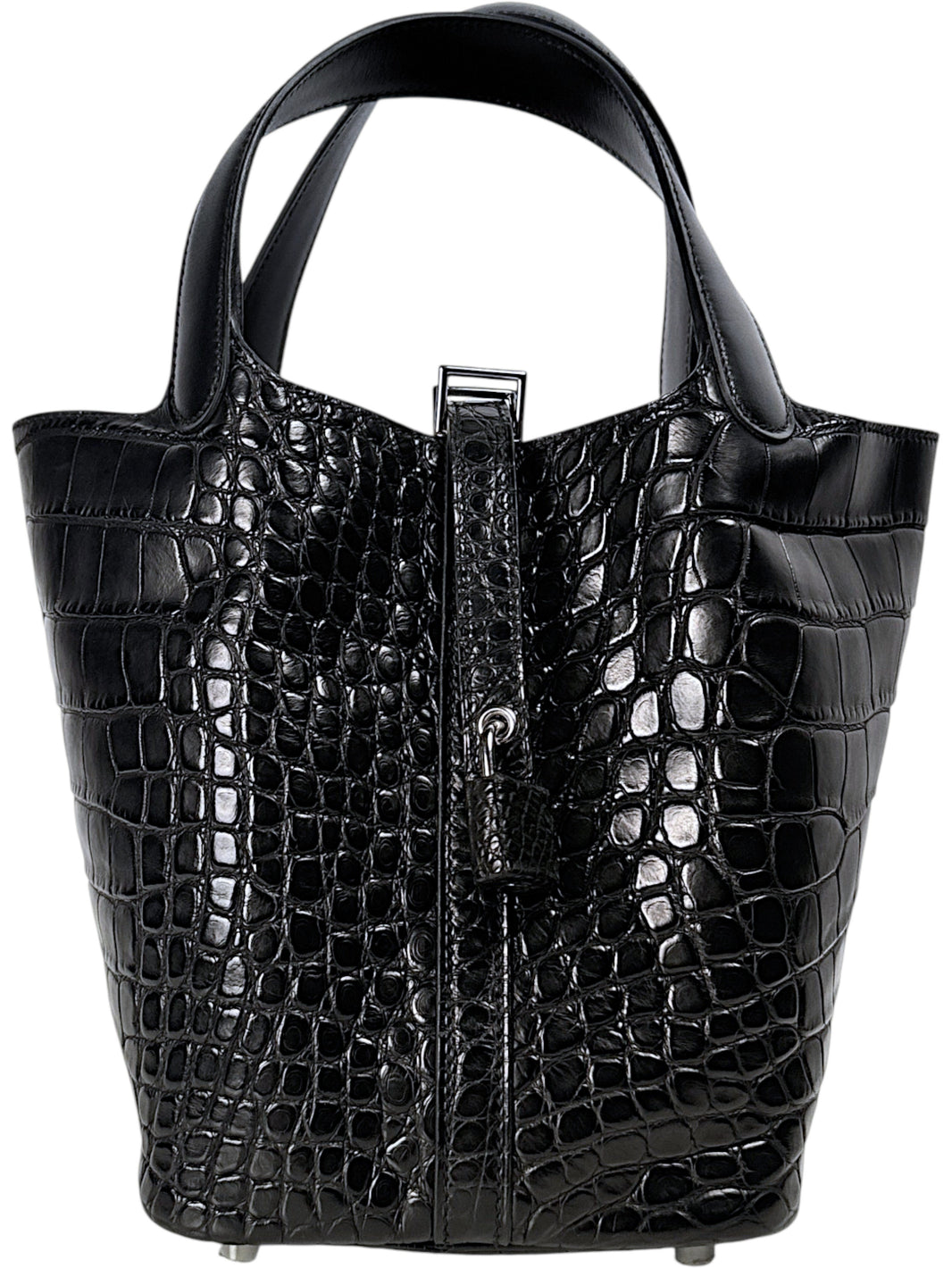 Black Matte Alligator Hermes Picotin Lock 18 Bag