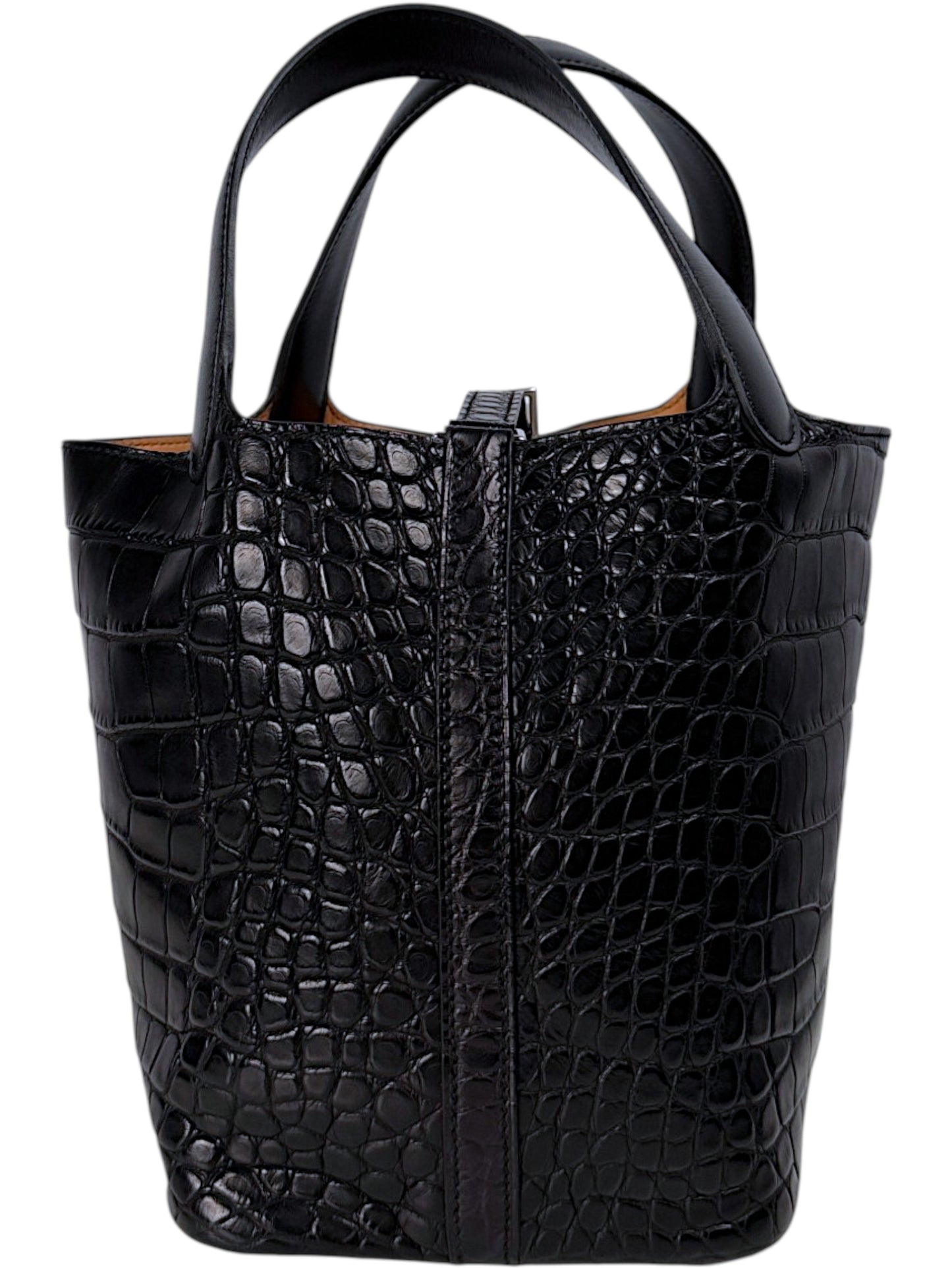 Black Alligator Hermes Picotin 18 Handbag Palladium Hardware