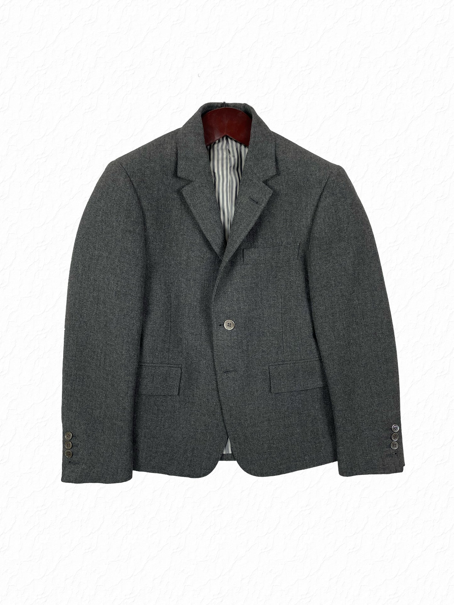 Thom Browne grey hopsack wool sport coat with notch lapel