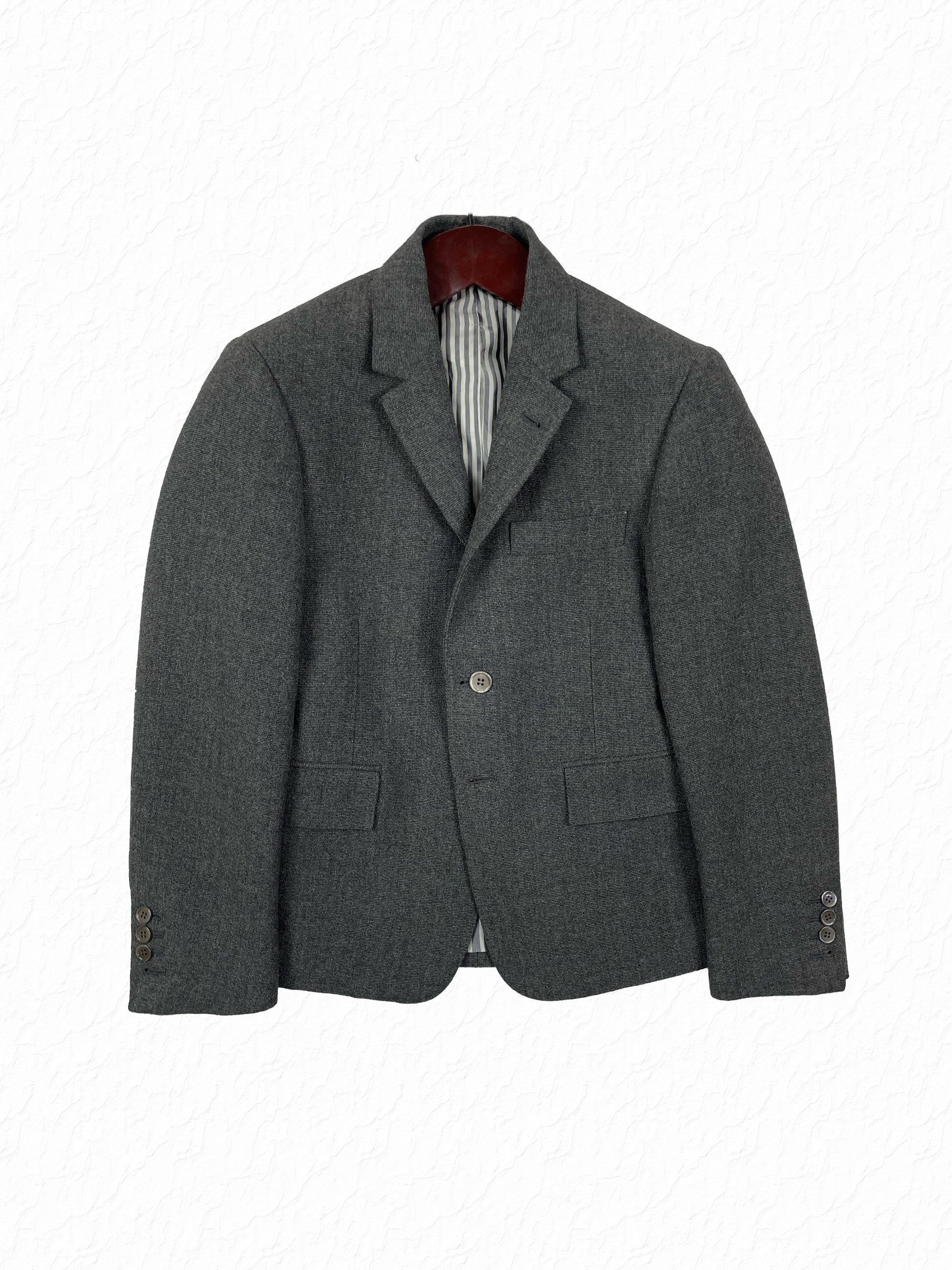 Thom Browne grey hopsack wool sport coat with notch lapel
