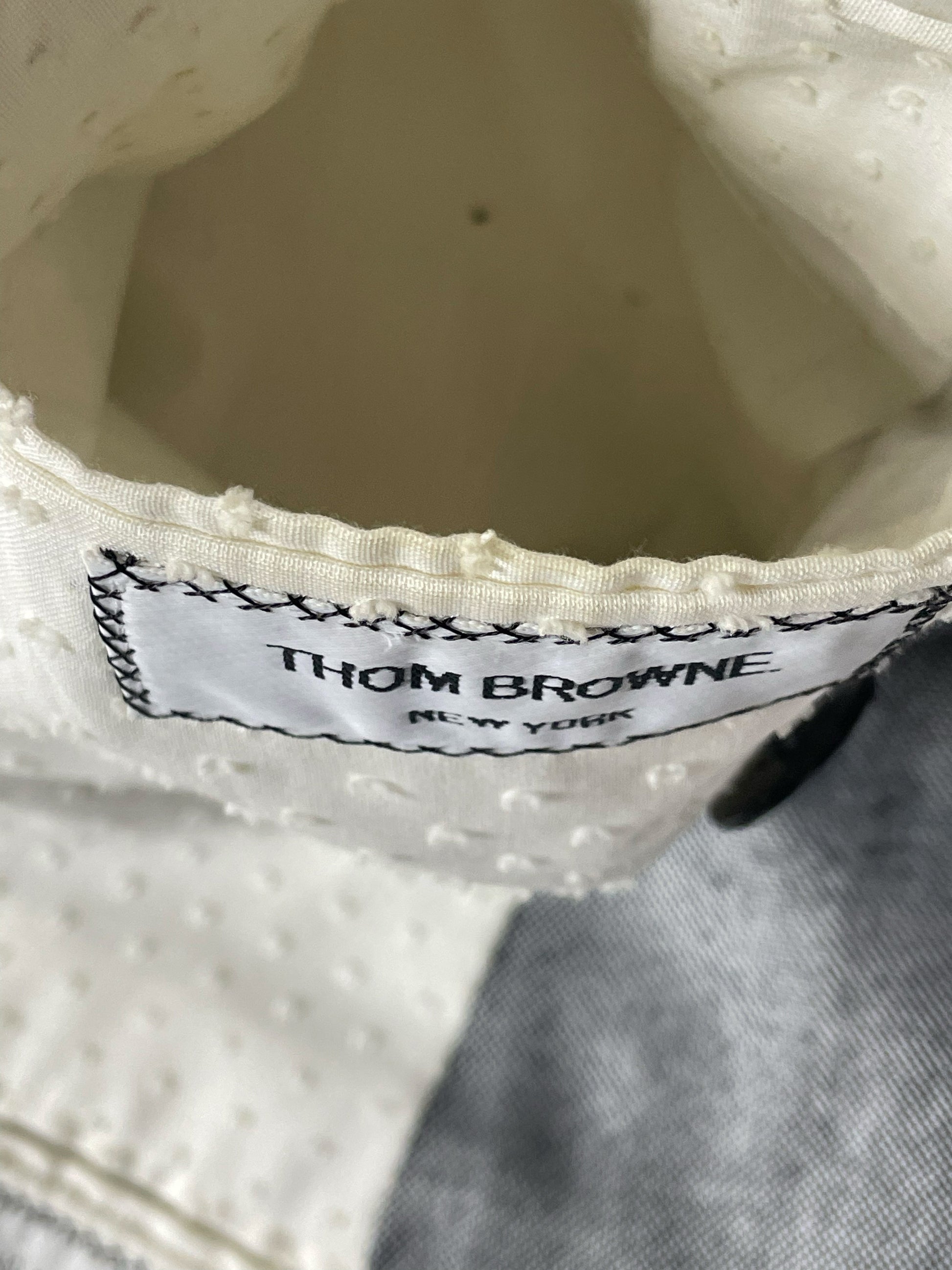 Cotton Thom Browne sleeveless double breasted chesterfield tailored in New York