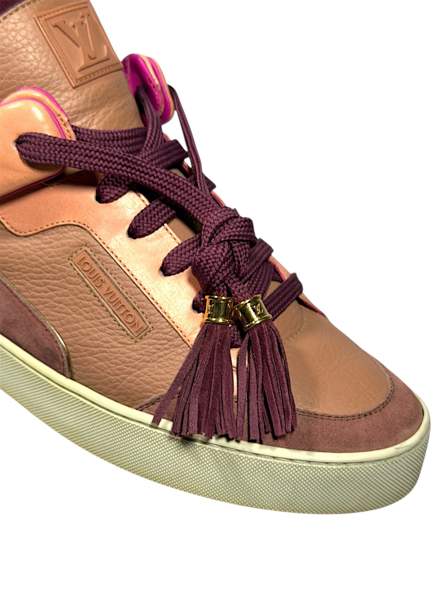 Burgundy Suede Louis Vuitton Dons Sneaker Pink Leather Patchwork