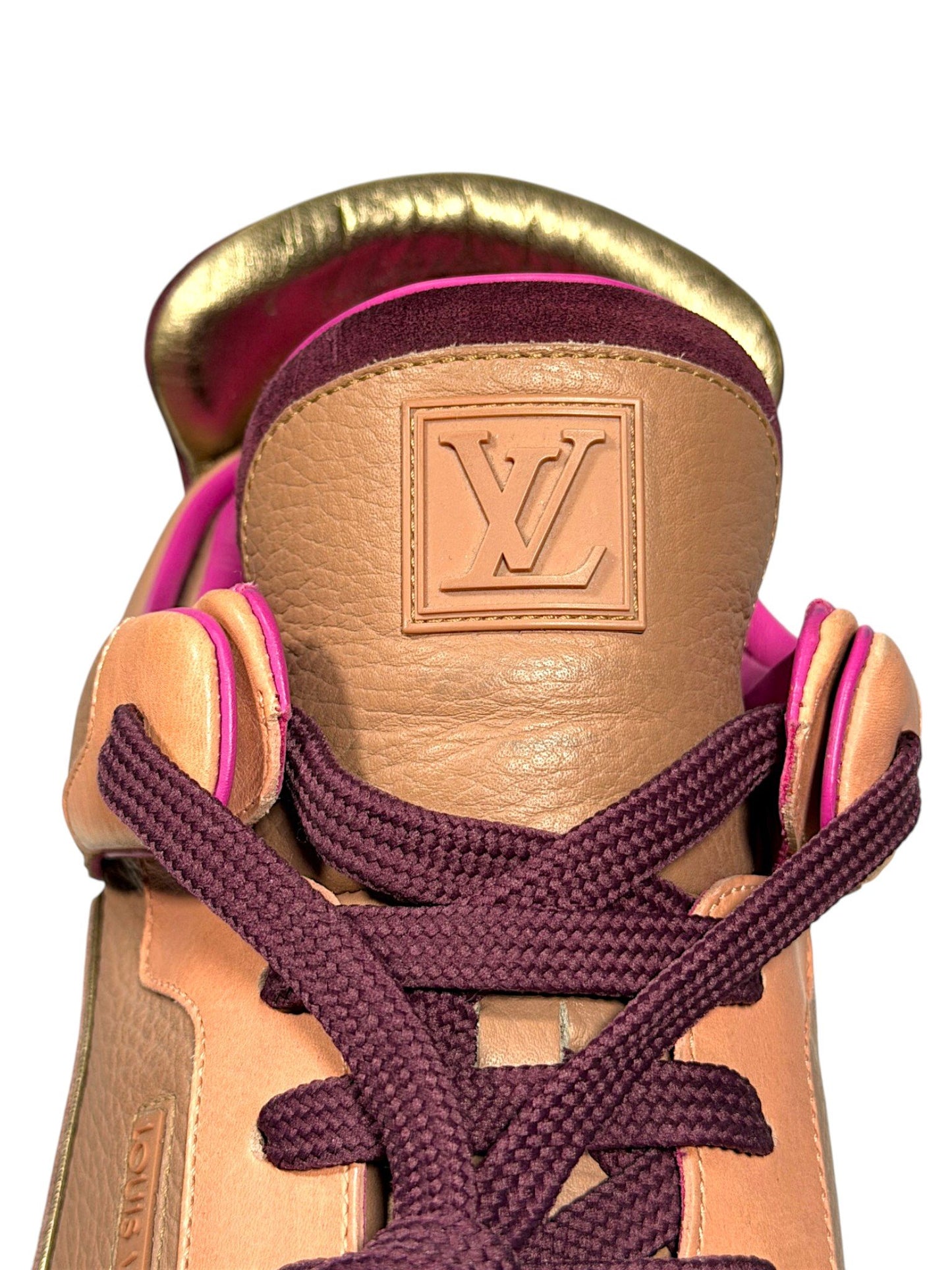 Metallic Gold Calf Leather LV Dons Kanye West Sneaker
