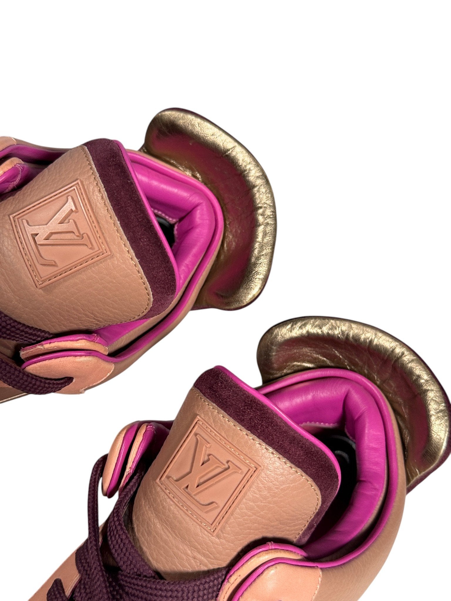 Magenta Leather Lined Louis Vuitton Kanye Dons Sneaker