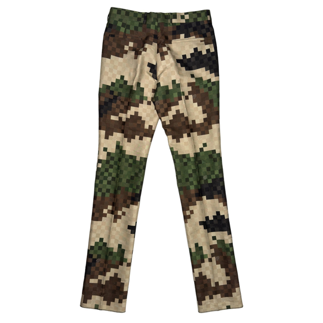 Louis Vuitton Pharrell Damoflage Cigarette Suit Pants Trousers Sterling Silver Hardware
