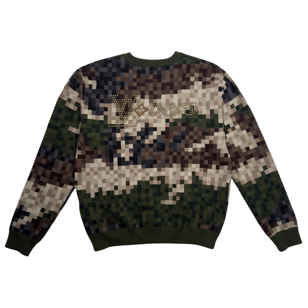 Louis Vuitton Pharrell Damoflage Lovers Crewneck Sweatshirt Sterling Silver Hardware