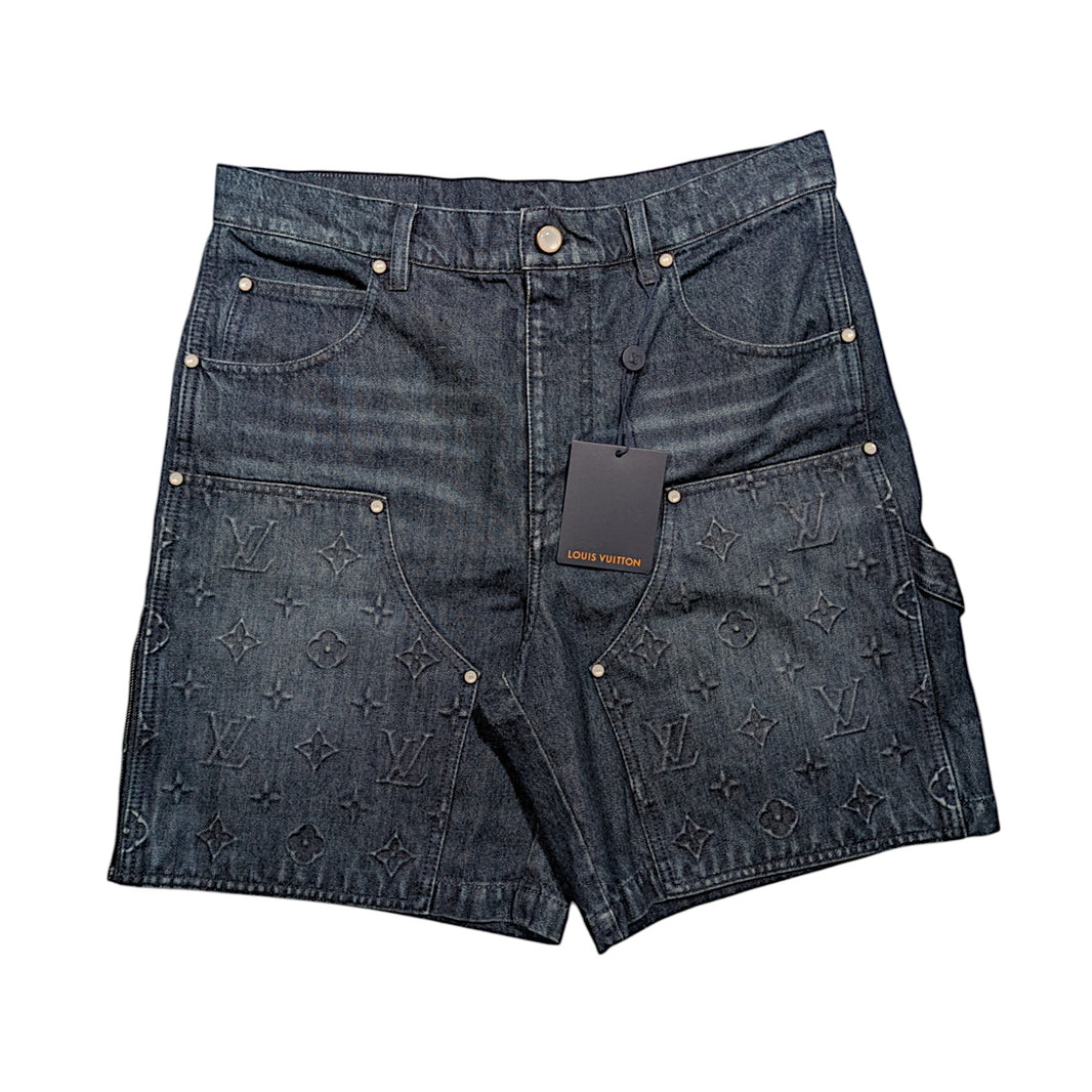 Monogram Double Knee Denim Carpenter Shorts