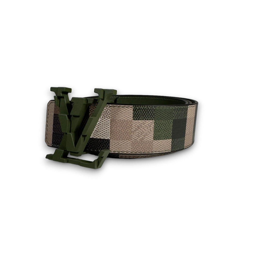 Louis Vuitton Pharrell Mega Pixel 40mm Reversible Damoflauge Belt Sterling Silver Hardware