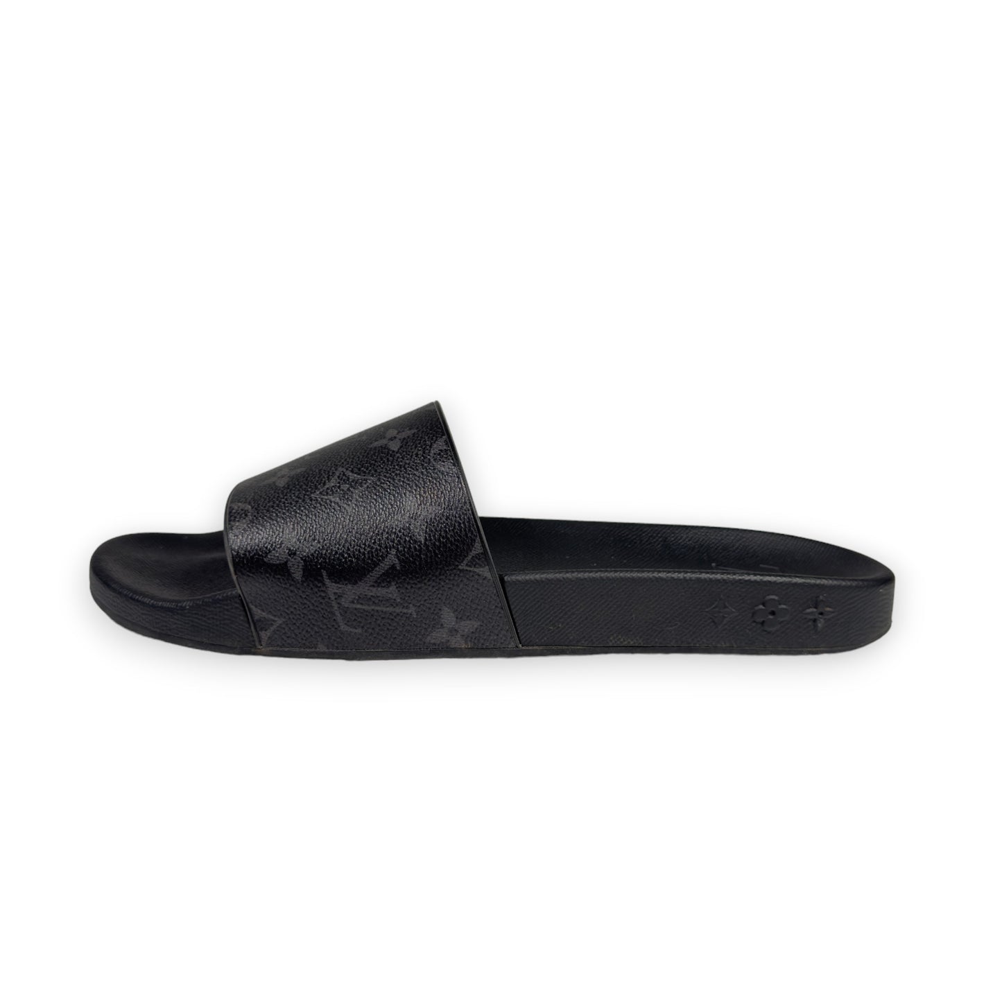 Waterfront Mule Black Monogram Slides