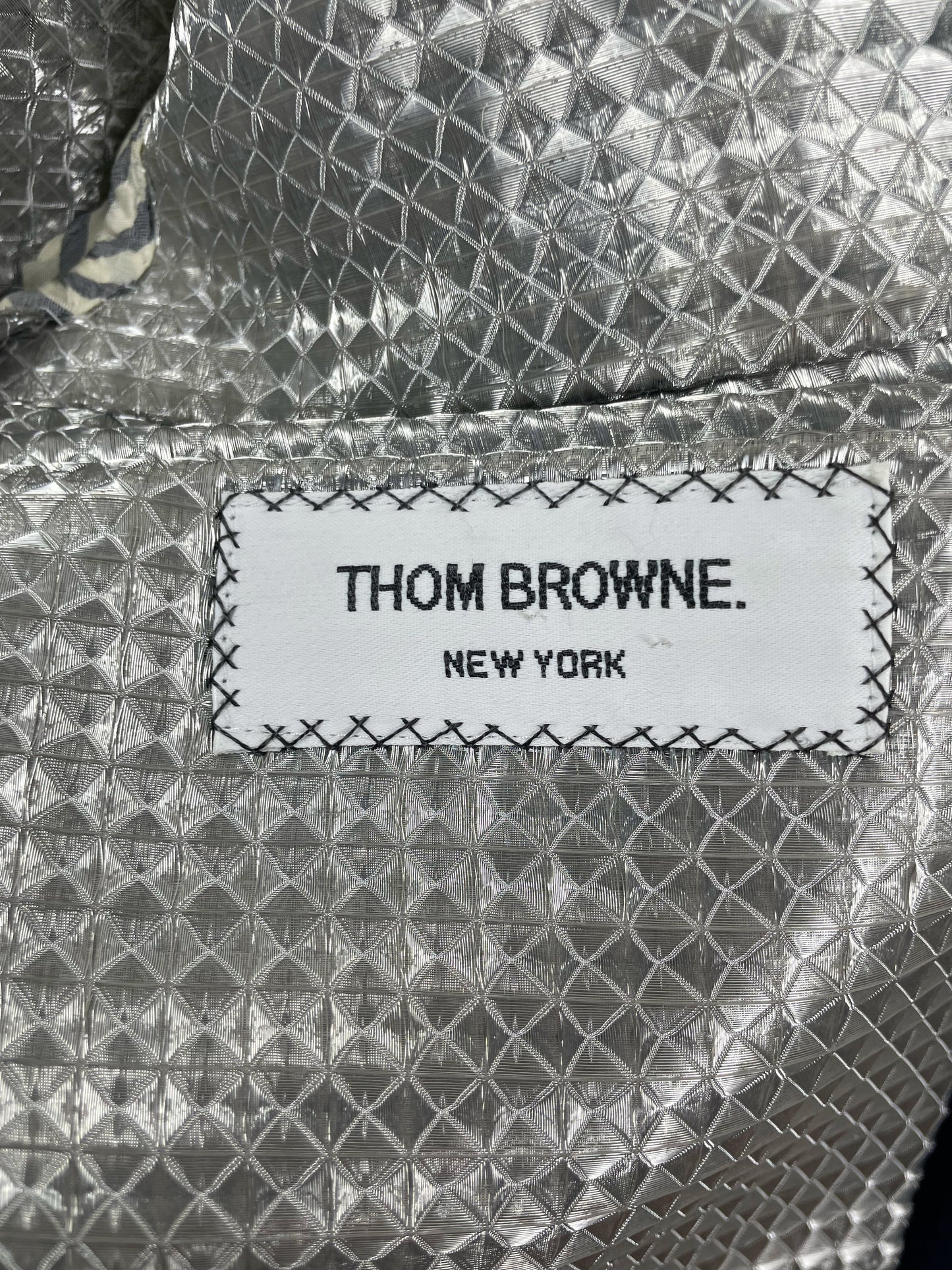 Thom Browne Fall 2007 wool blazer with white grosgrain tipping and prism lining