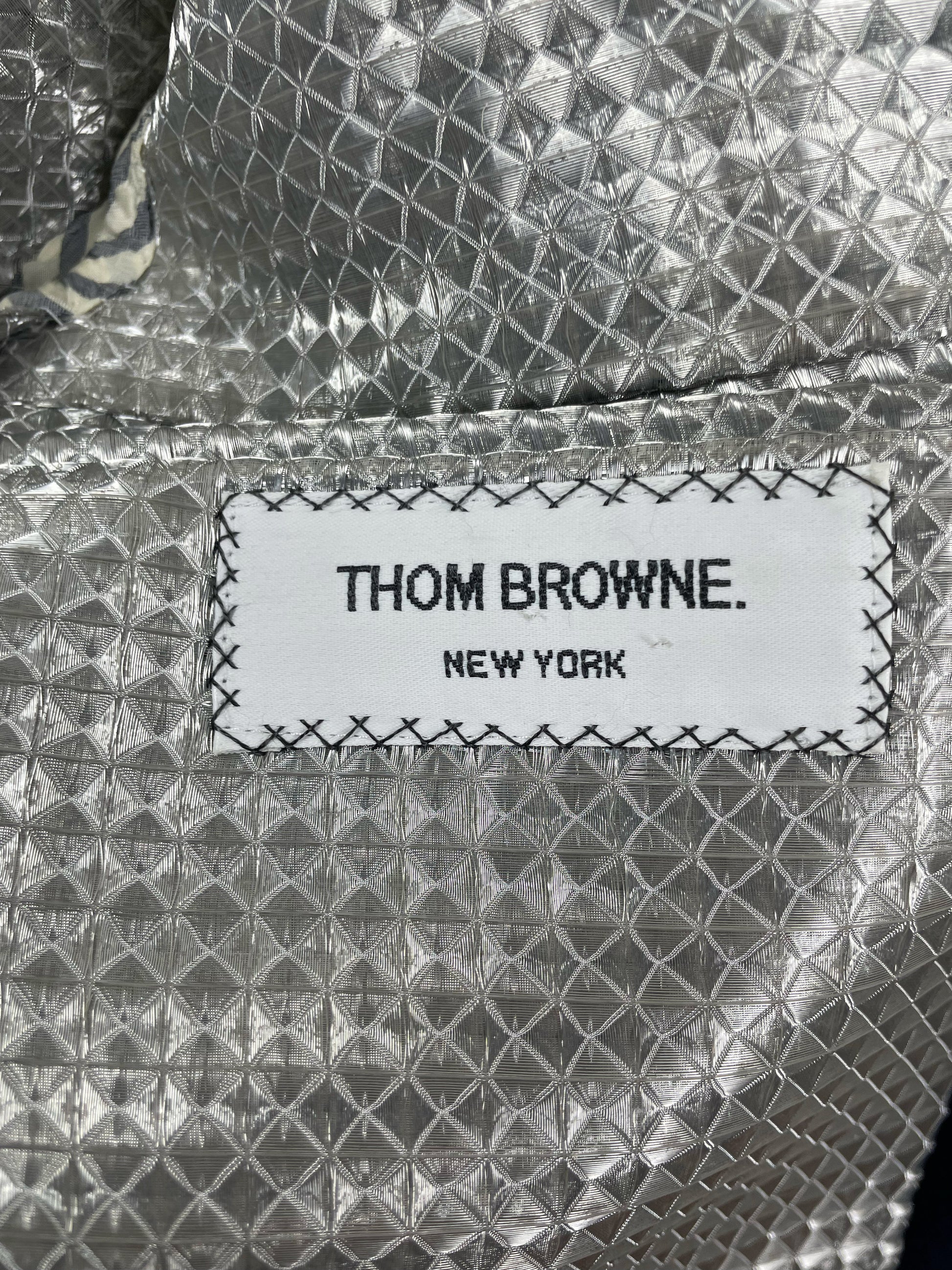 Thom Browne Fall 2007 wool blazer with white grosgrain tipping and prism lining