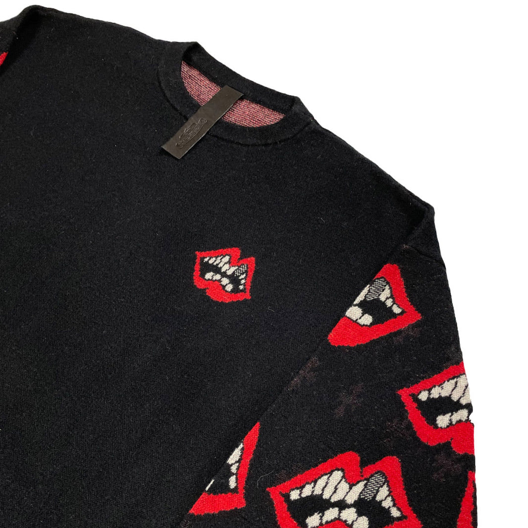 Chrome Hearts Matty Boy Cashmere & Silk Chomper Cross Patch Sweater Verified YP Collective