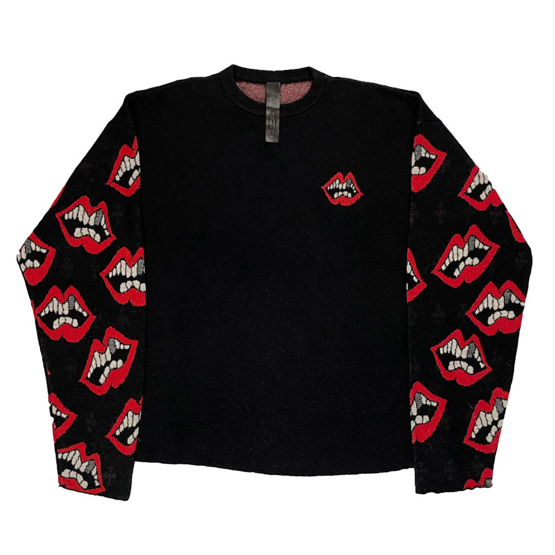 Matty Boy Cashmere & Silk Chomper Cross Patch Sweater