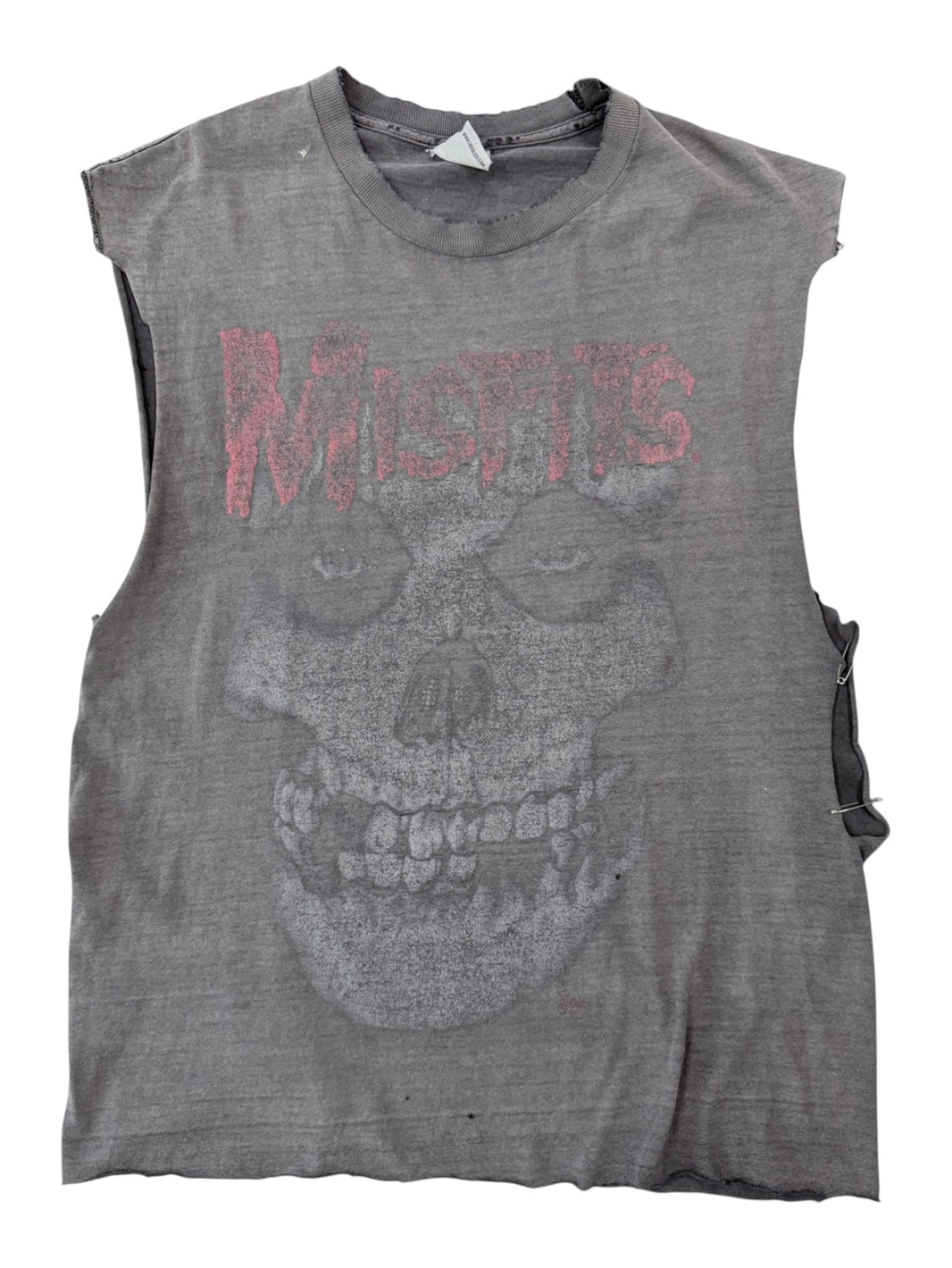 Misfits Skull Faded Distressed Sleeveless T-Shirt