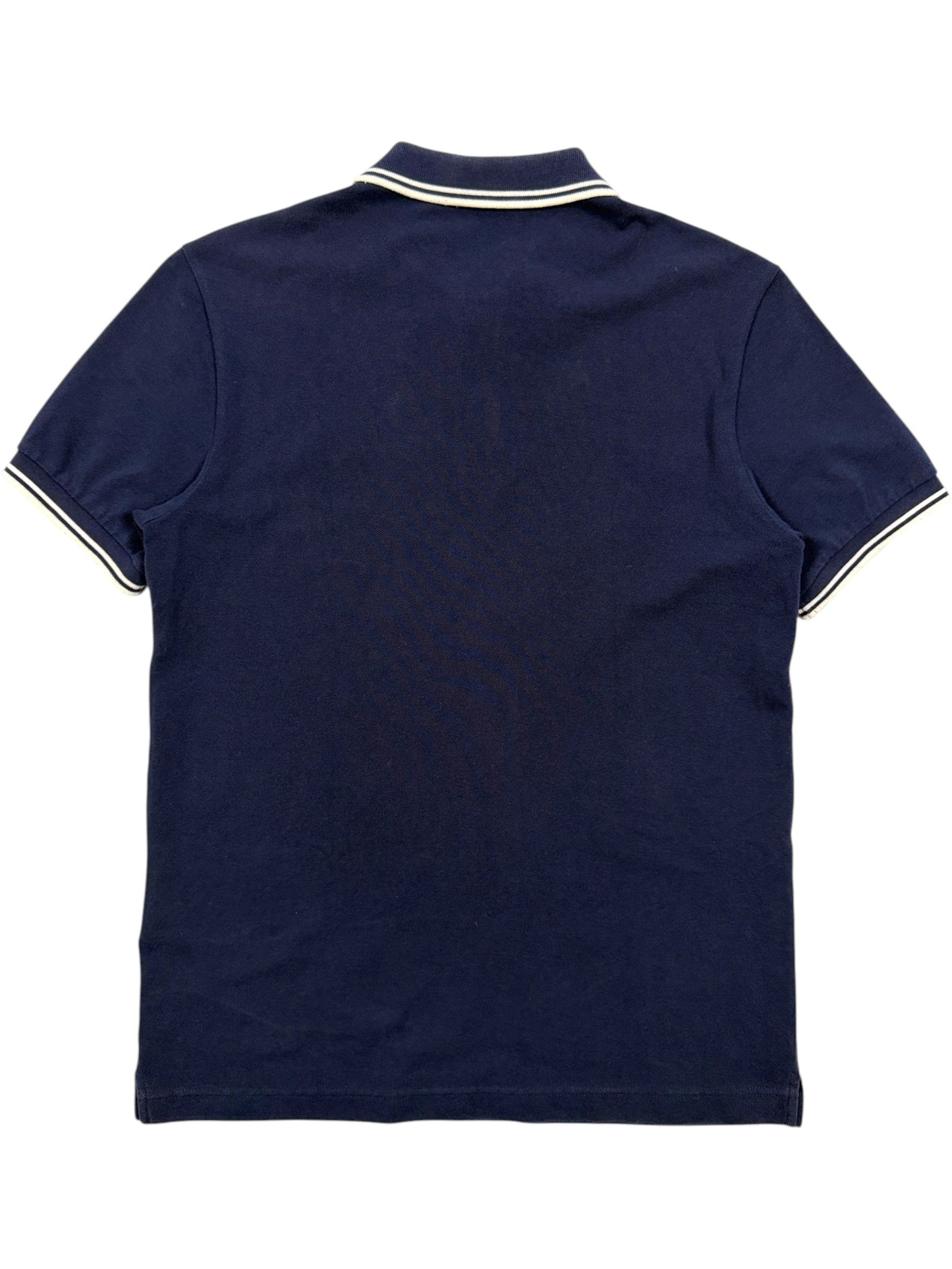 Prada Panther Piqué Polo Shirt Navy White Tipped Cuffs