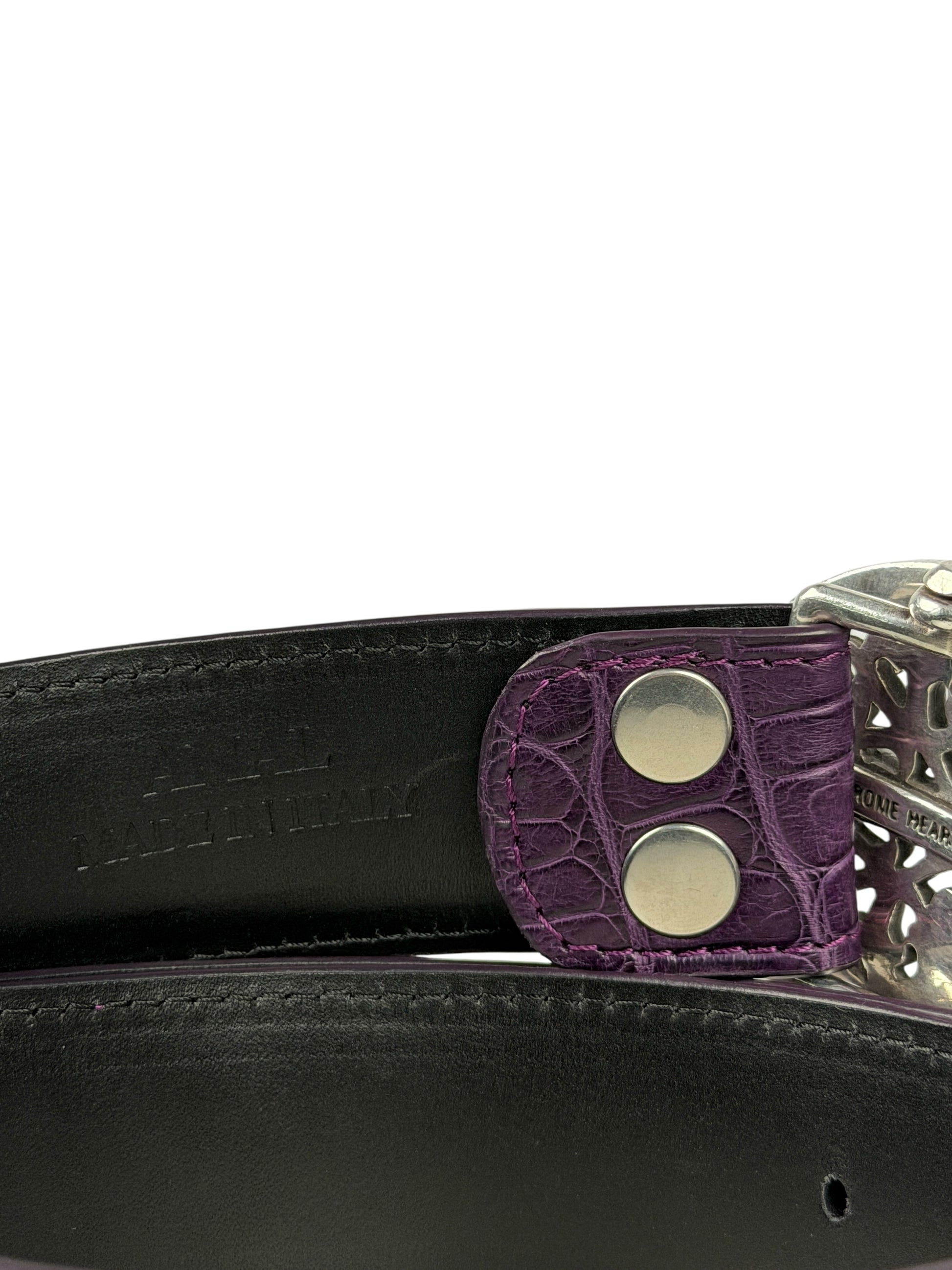 AMAL matte purple crocodile belt strap V2 exotic leather