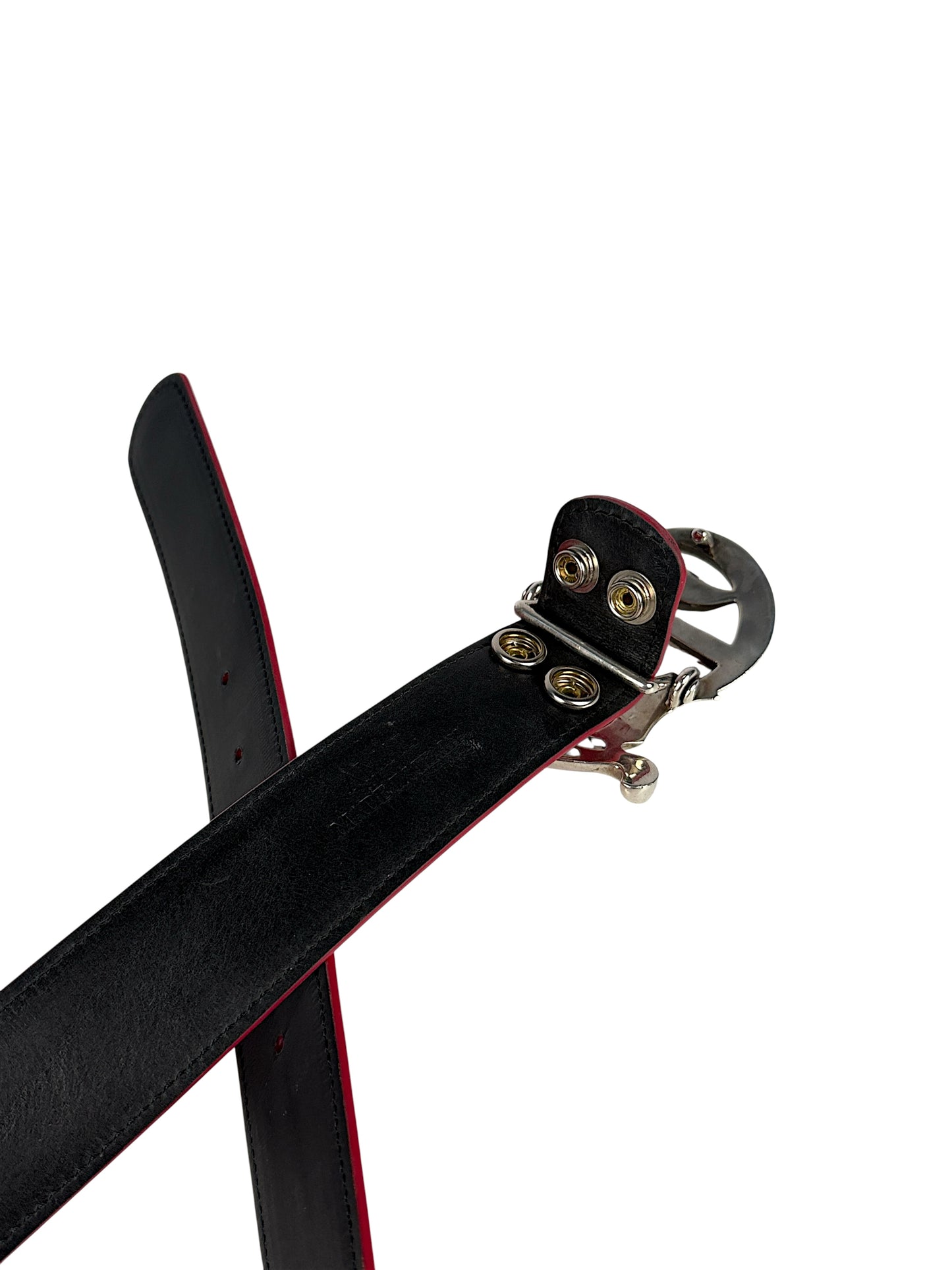 AMAL glossy red crocodile belt strap V2 exotic leather