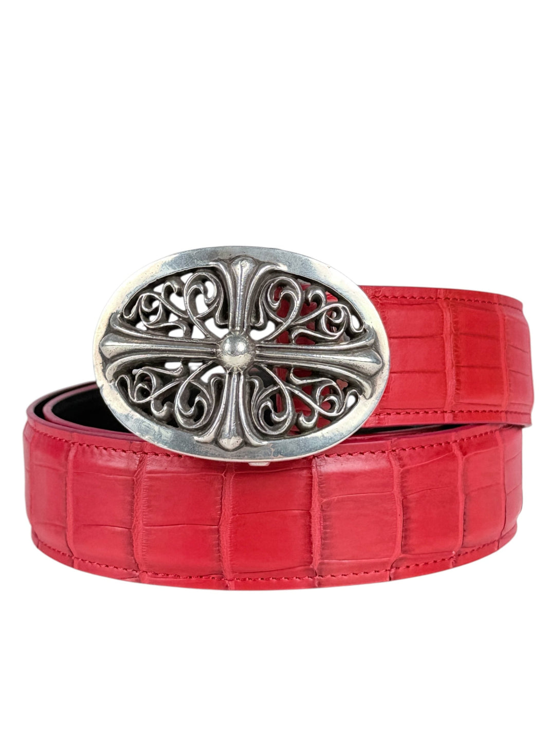 AMAL matte red crocodile belt strap V2 exotic leather
