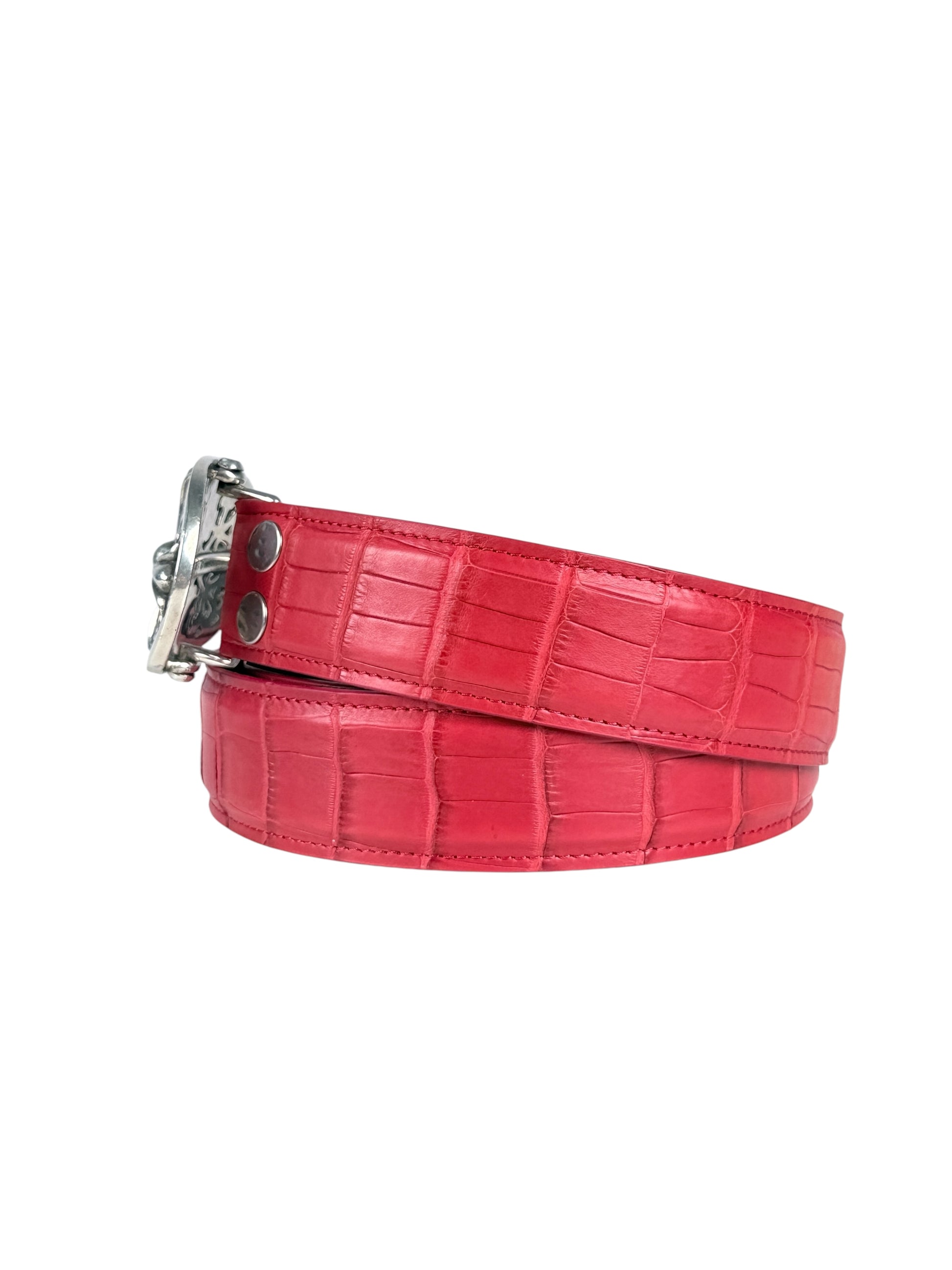 AMAL V2 belt strap shown with Chrome Hearts oval cross buckle