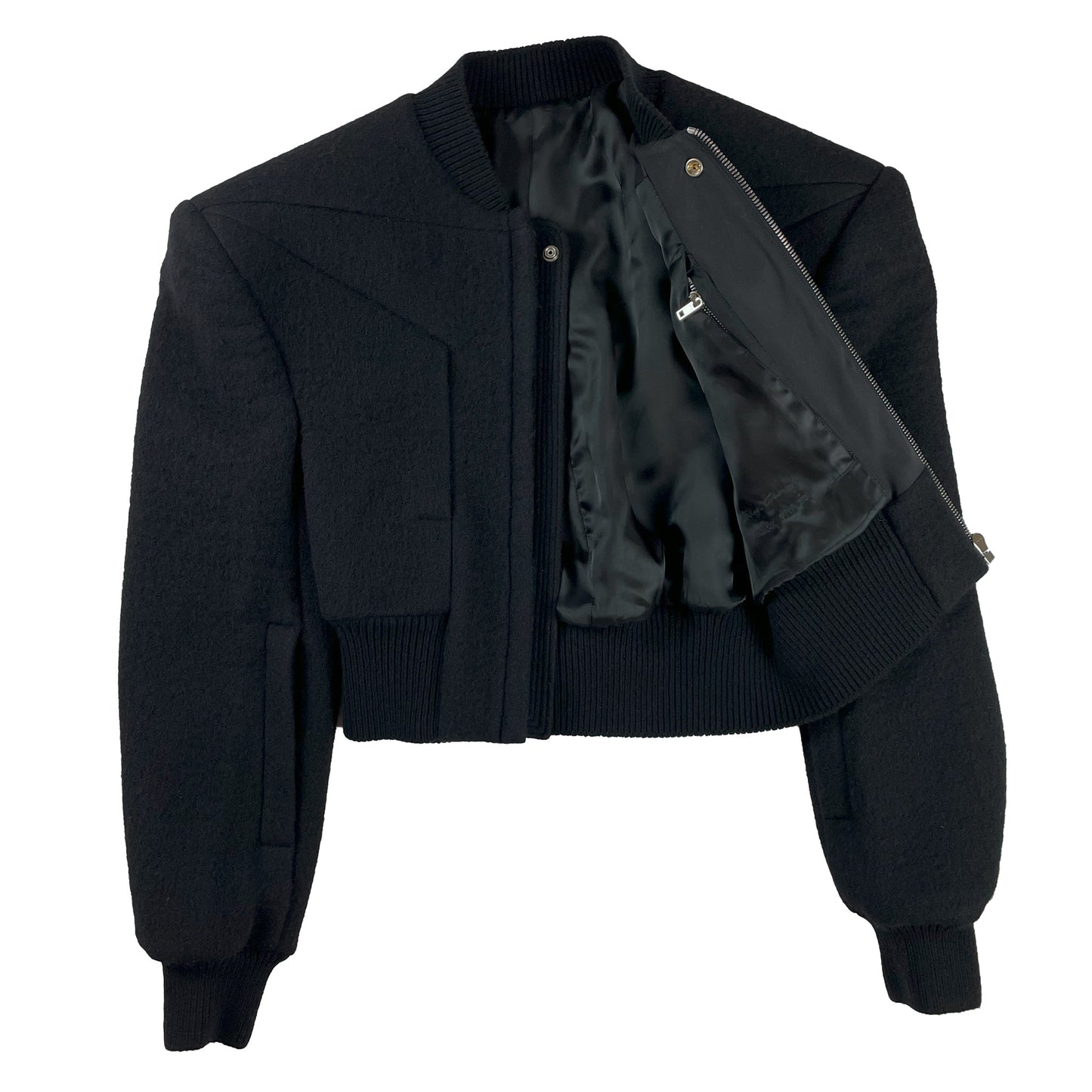 Runway Felted Wool EDFU Flight Jacket - Black