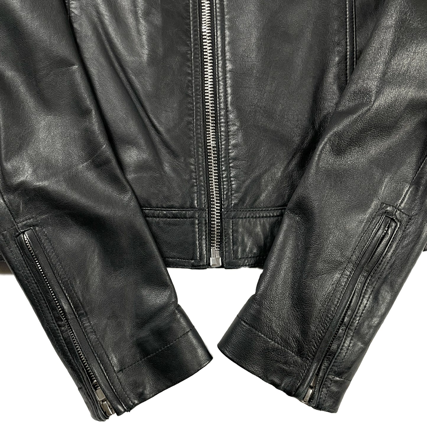 Lamb Leather Panel Biker Jacket